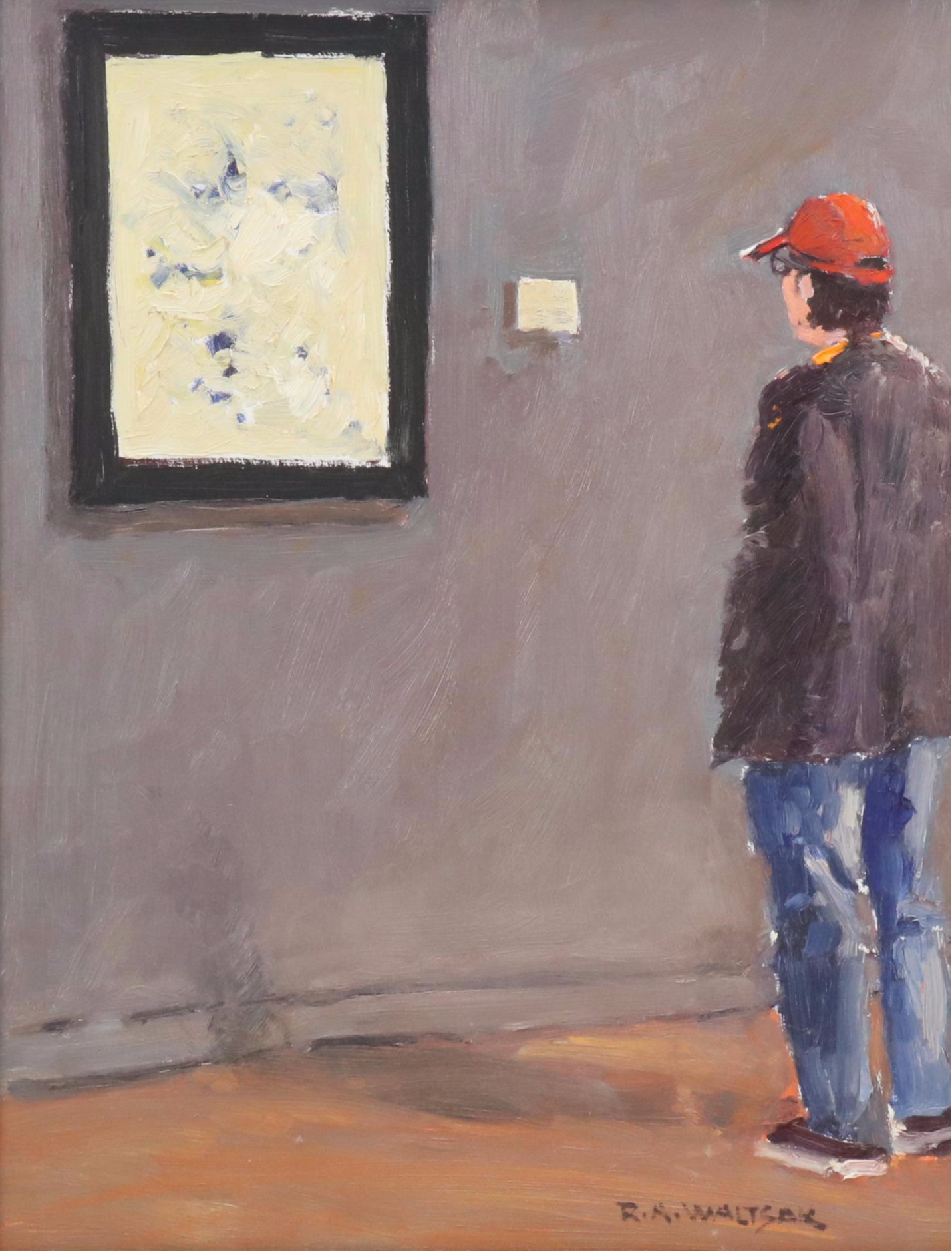 Robert Waltsak Oil Painting of Figure in Gallery "The Met," 2018