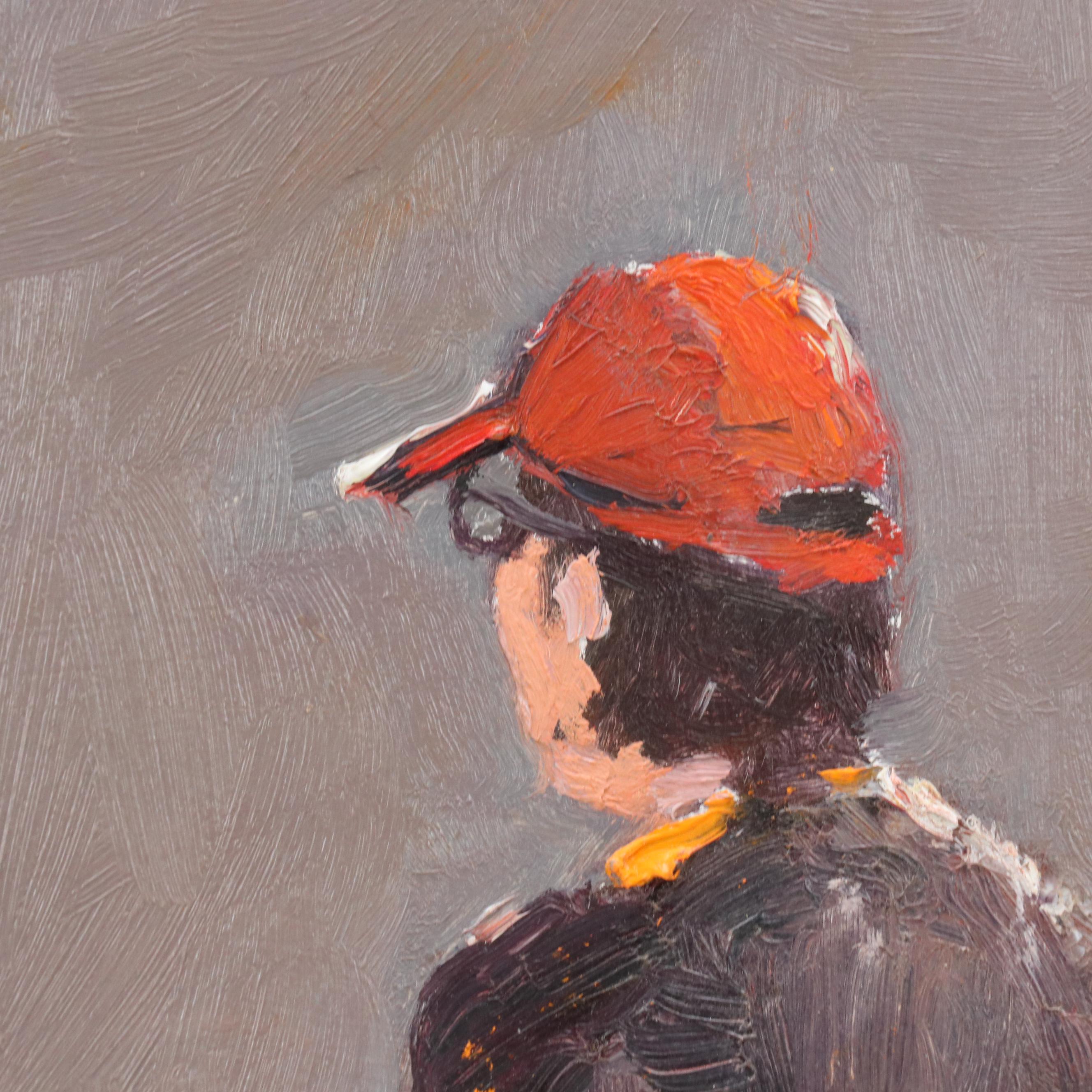 Robert Waltsak Oil Painting of Figure in Gallery "The Met," 2018