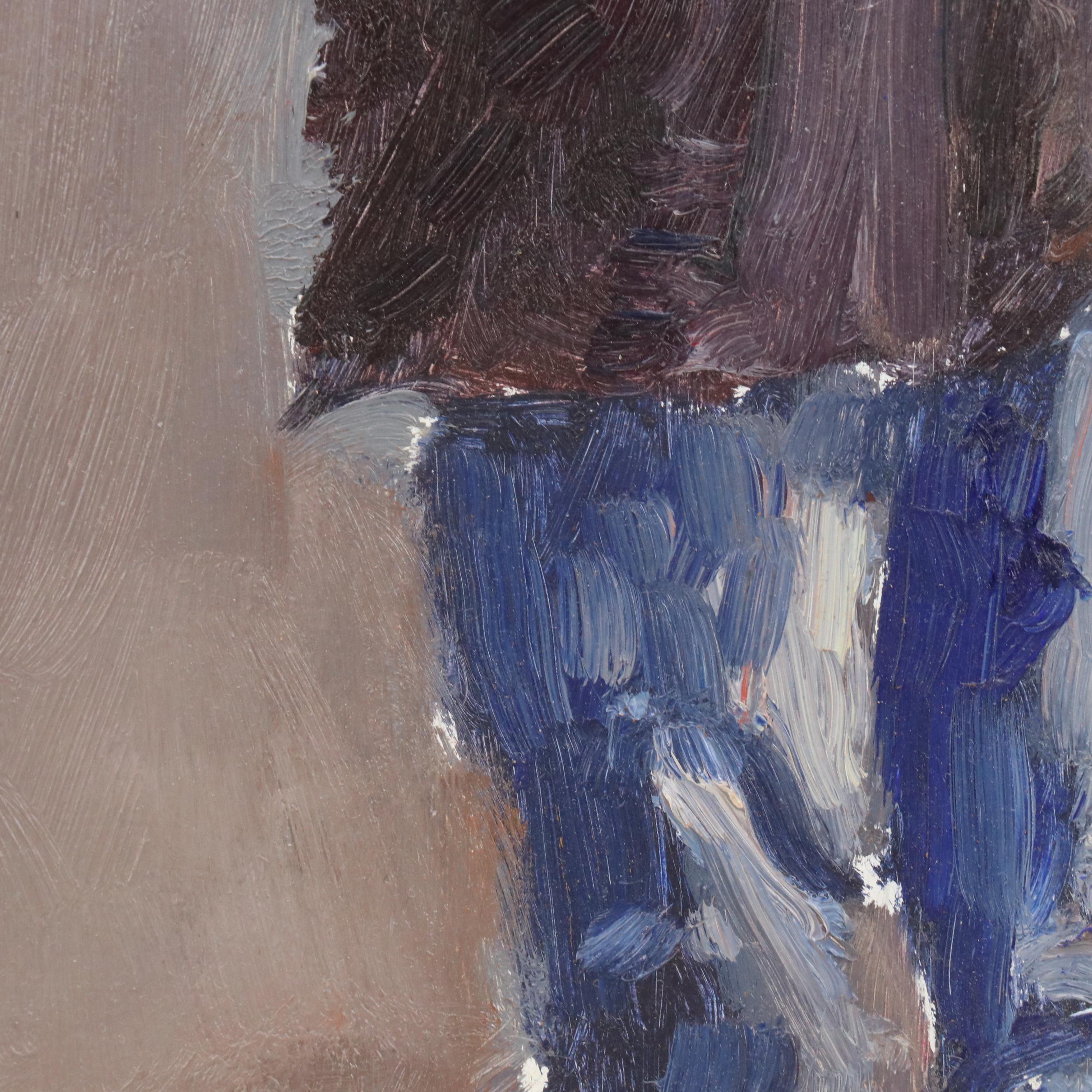 Robert Waltsak Oil Painting of Figure in Gallery "The Met," 2018