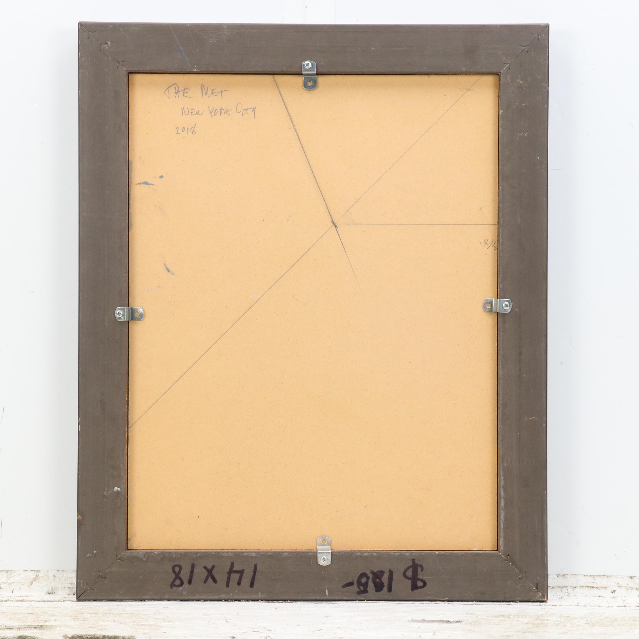 Robert Waltsak Oil Painting of Figure in Gallery "The Met," 2018