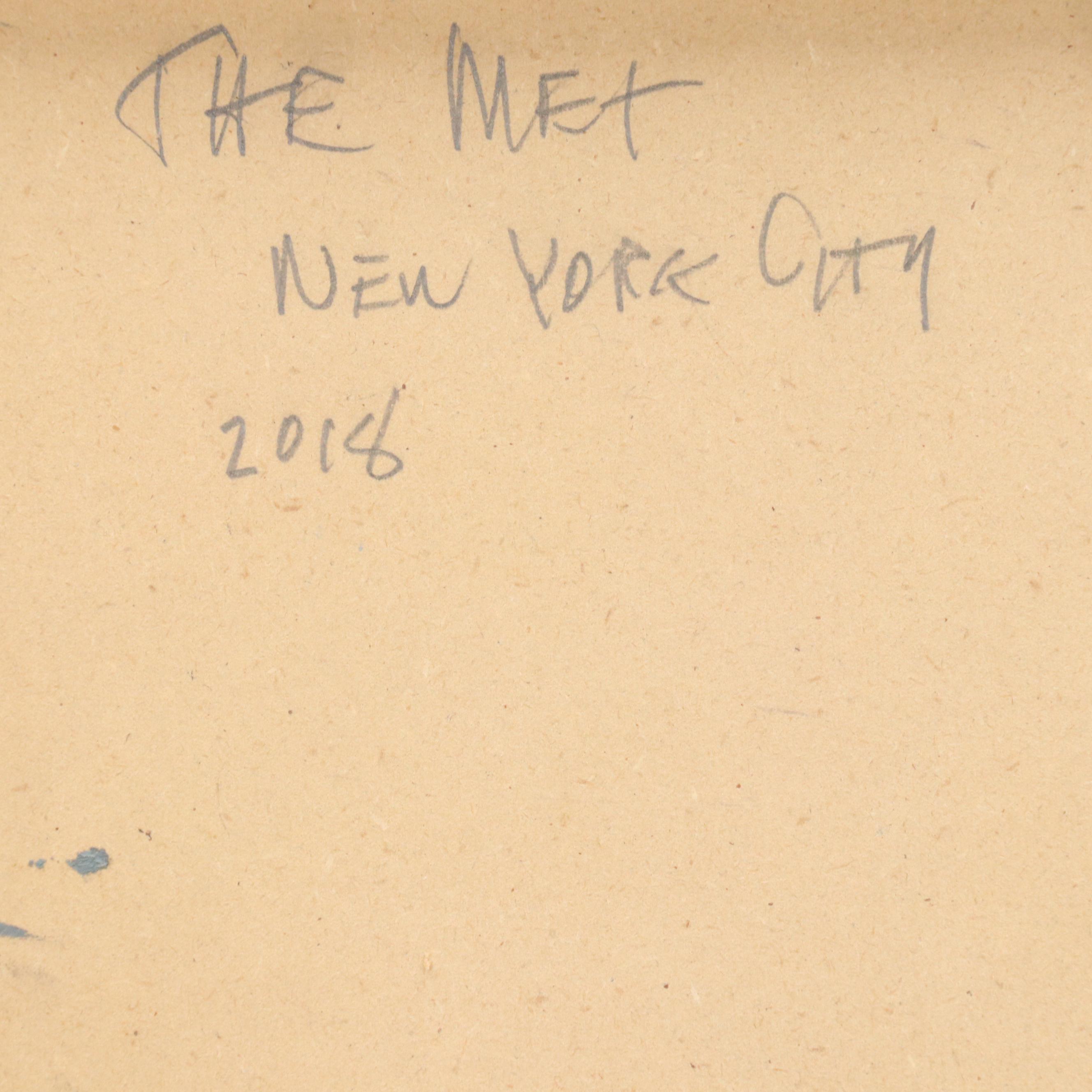 Robert Waltsak Oil Painting of Figure in Gallery "The Met," 2018