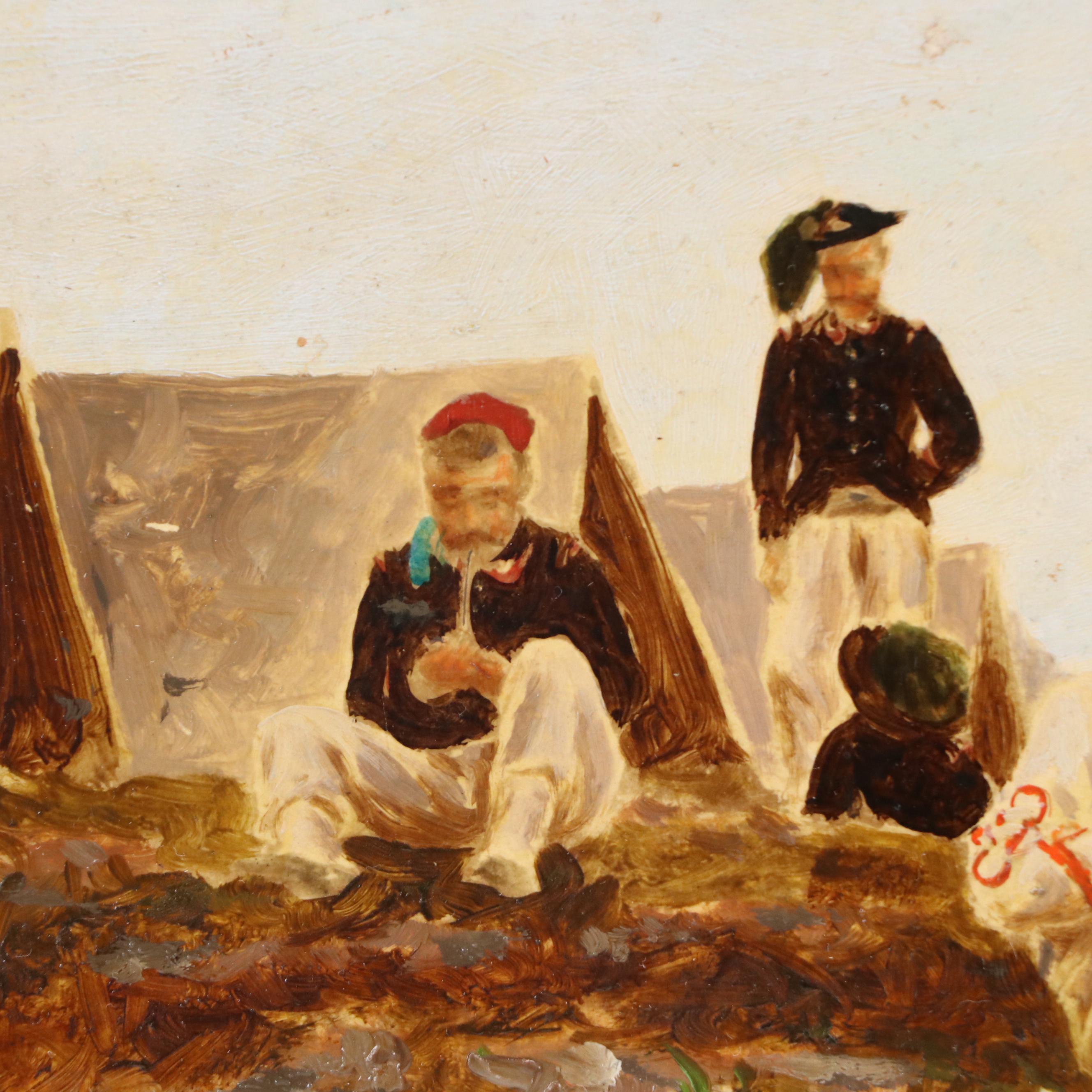 Oil Painting Attributed to Giovanni Fattori "Secretario Galante"