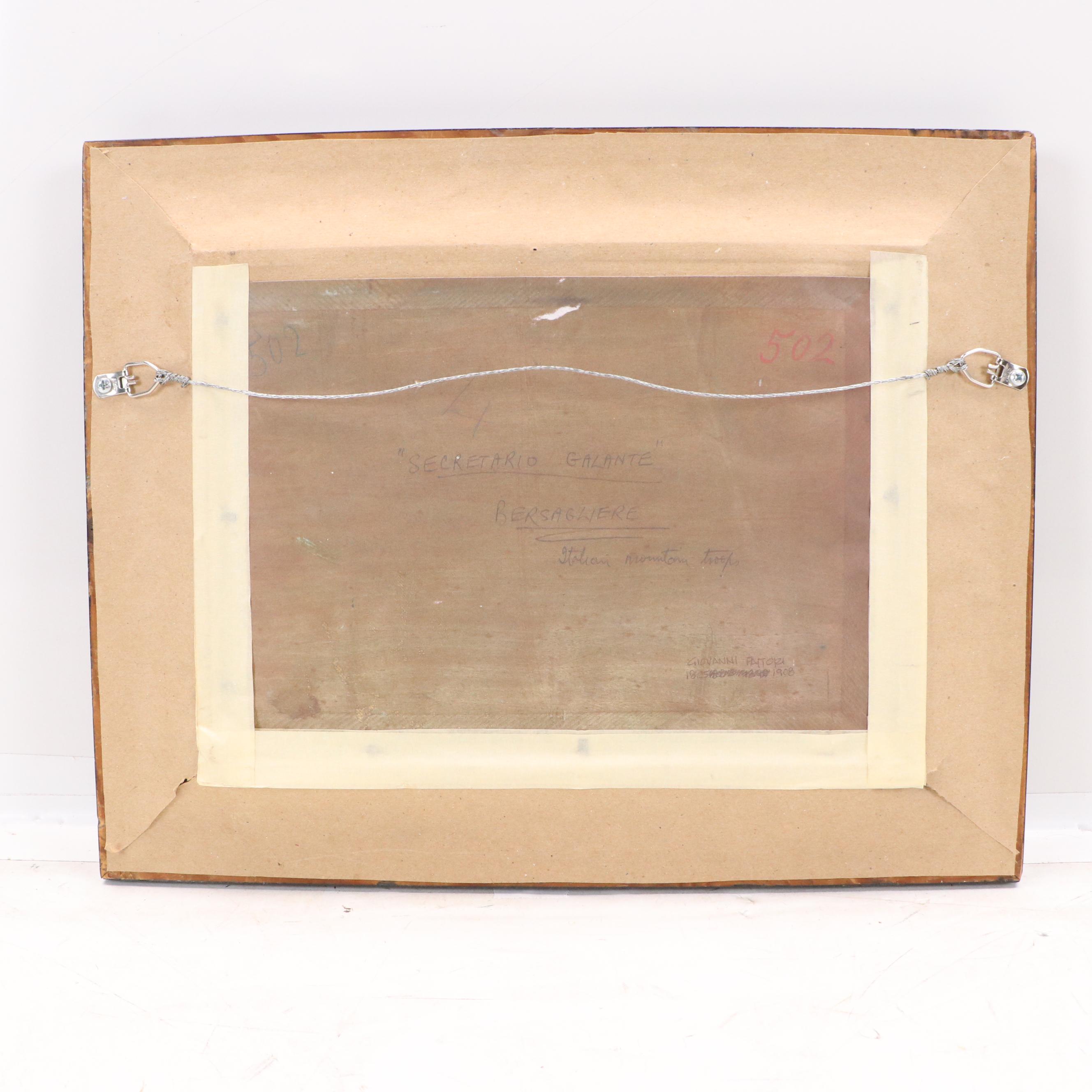 Oil Painting Attributed to Giovanni Fattori "Secretario Galante"