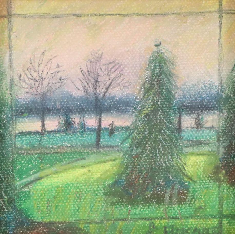 Sheila Fleischer Oil Pastel Landscape "Early Morning," 2013