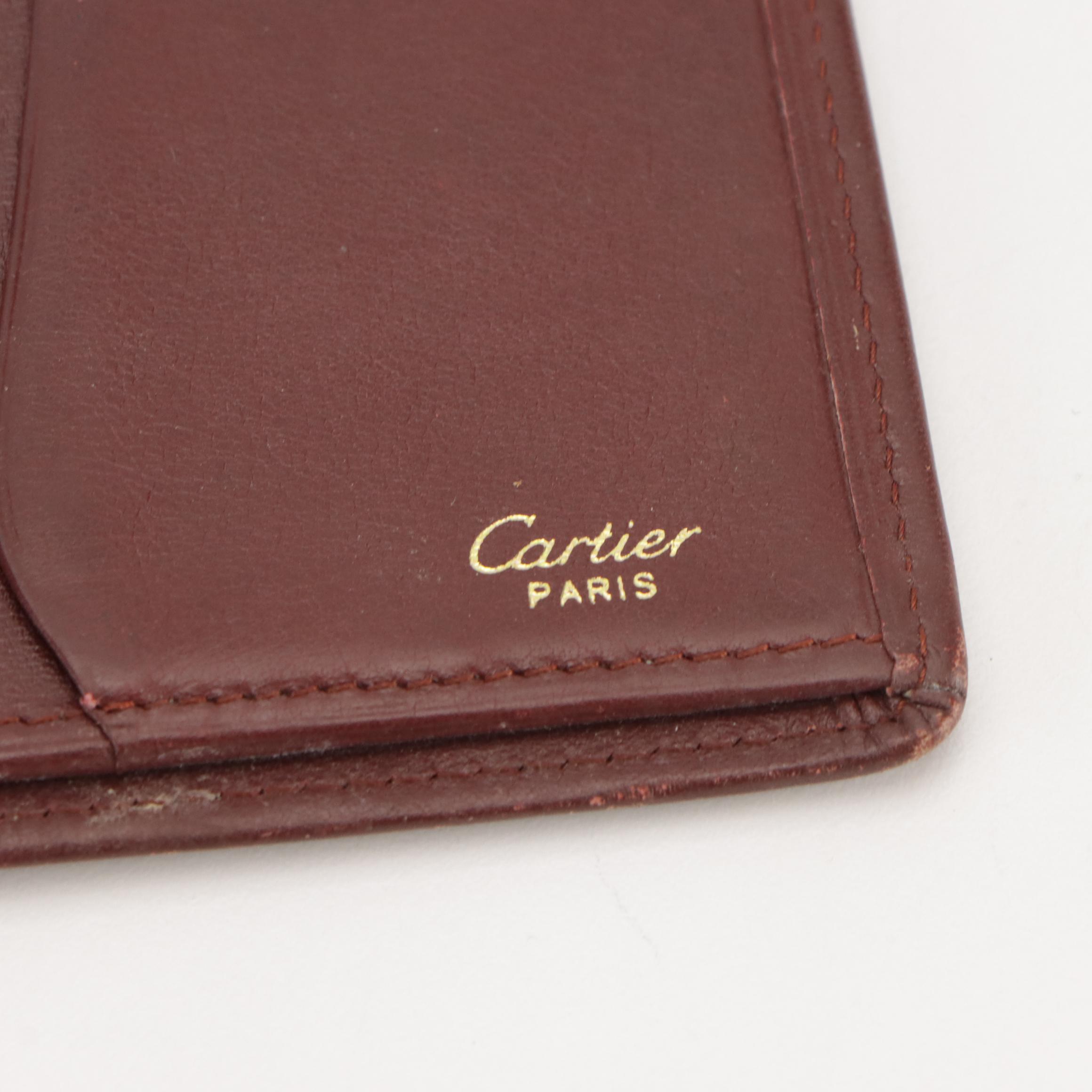 Cartier Must de Cartier Bifold Long Wallet in Burgundy Leather