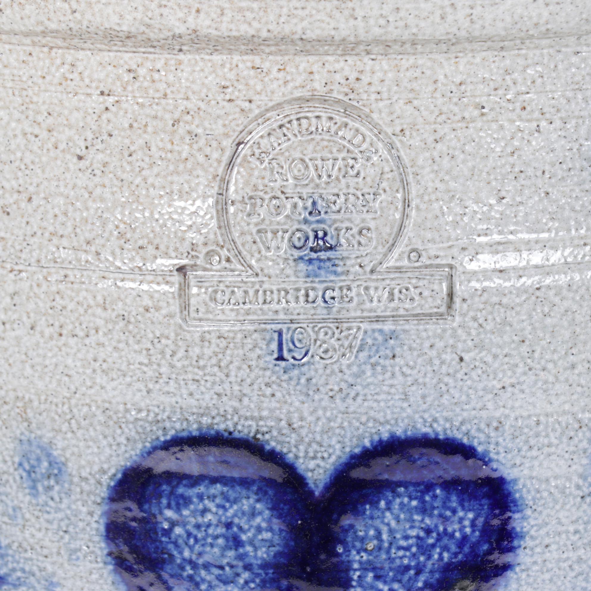 Rowe Pottery Works Stoneware Crock, 1987