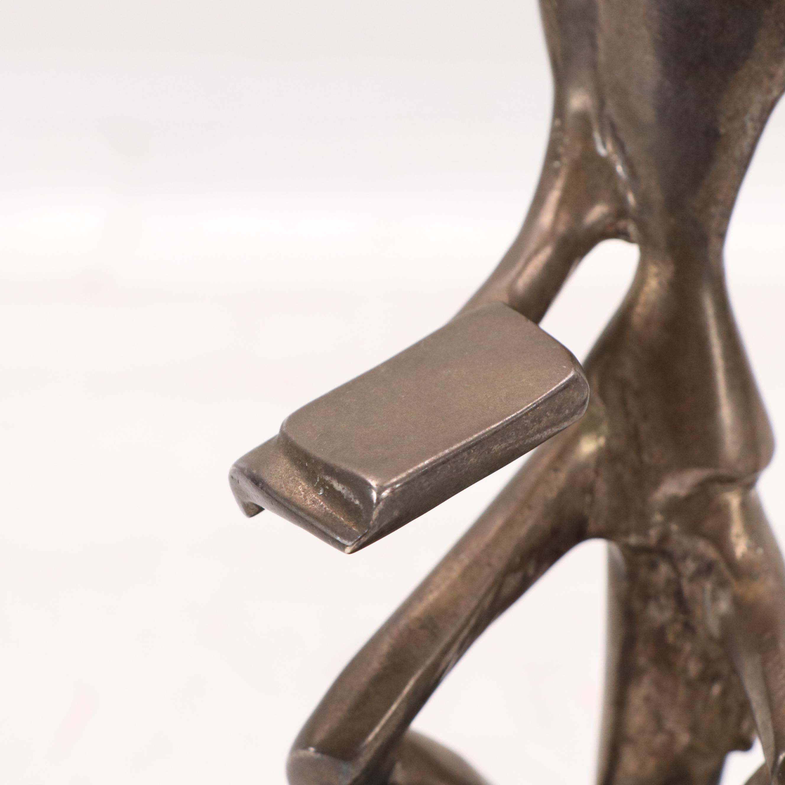 Cast Spelter Sculpture of Abstract Seated Figure, 1999