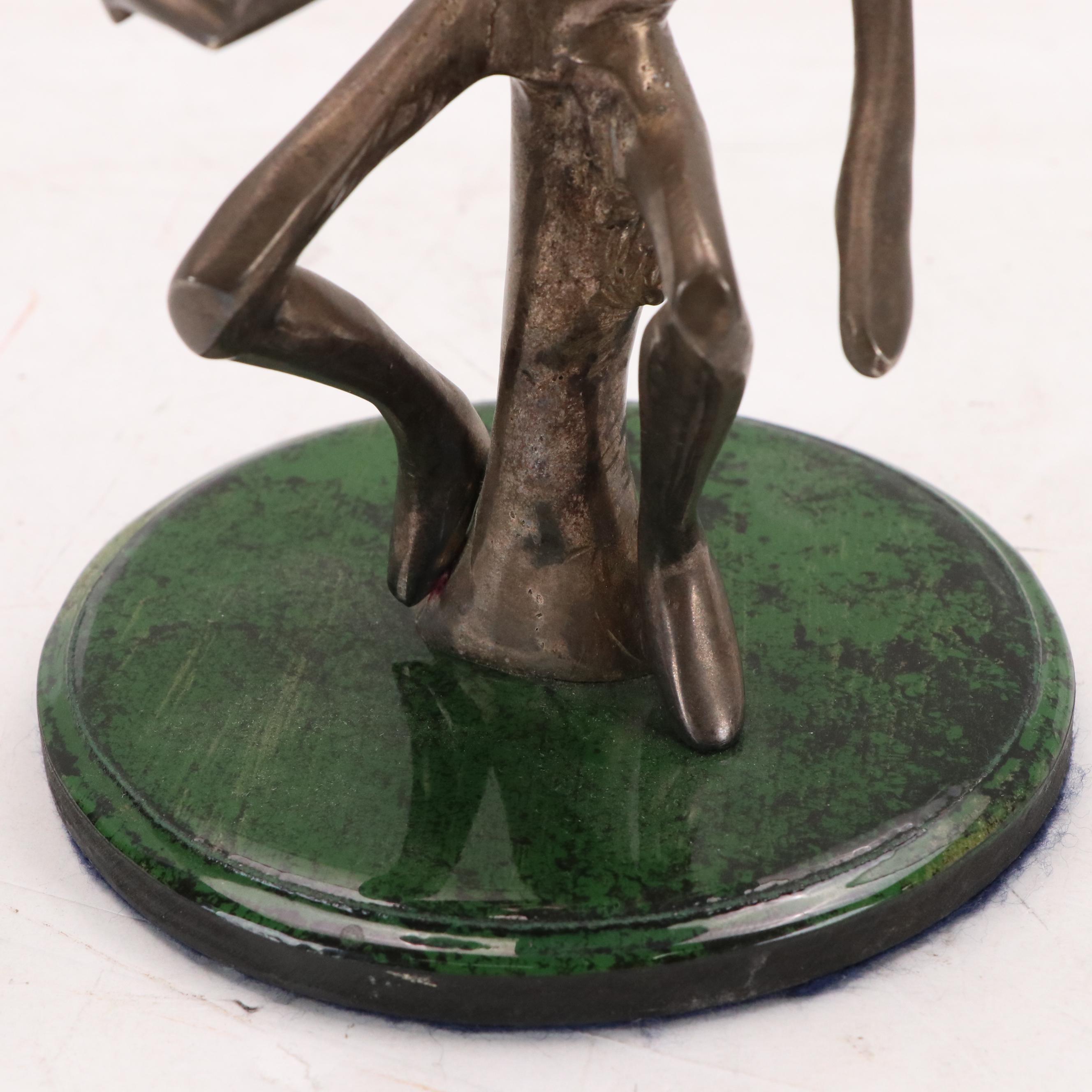 Cast Spelter Sculpture of Abstract Seated Figure, 1999