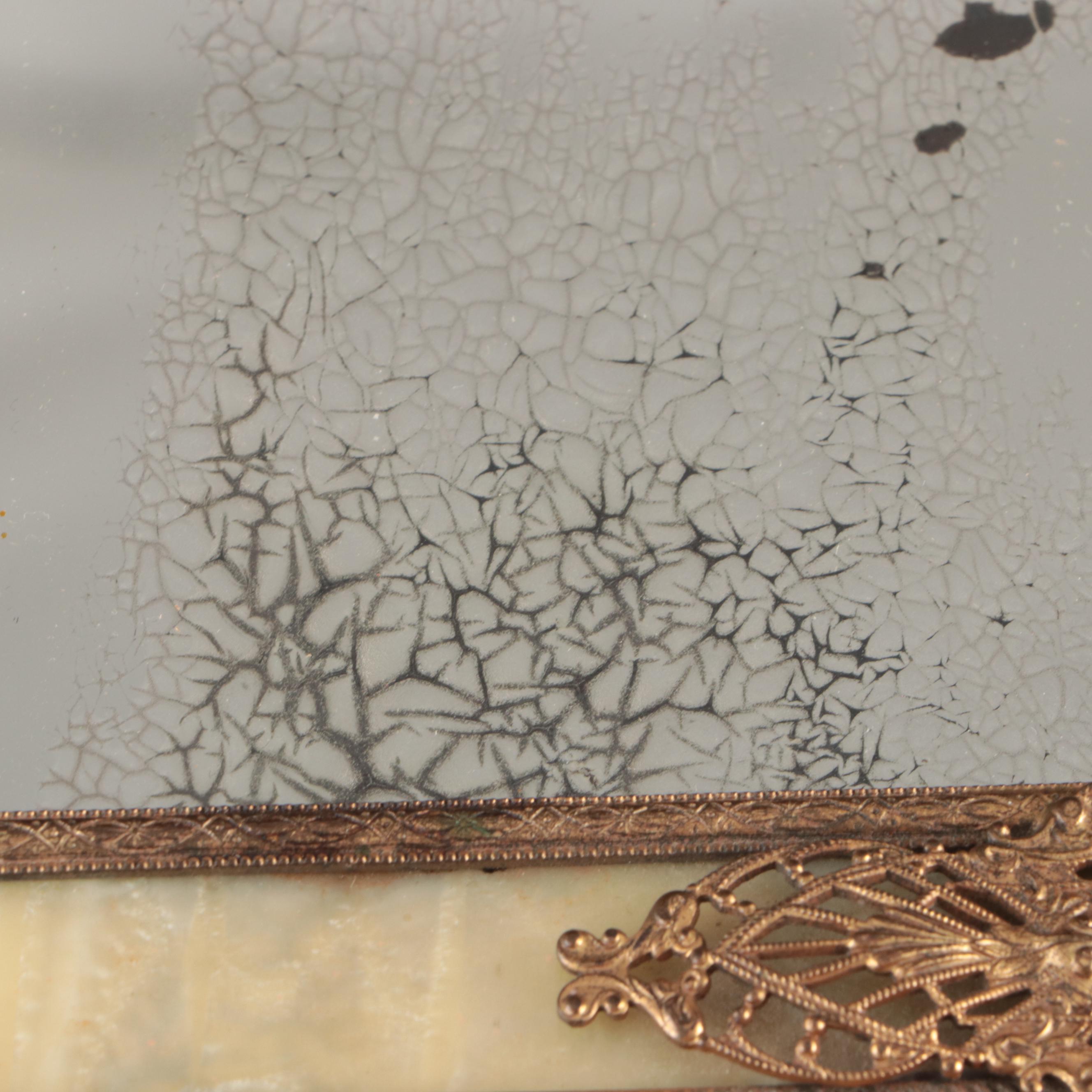 Silver Plate Vanity Set, Sessions Porcelain Clock, and More Vintage Vanity Décor