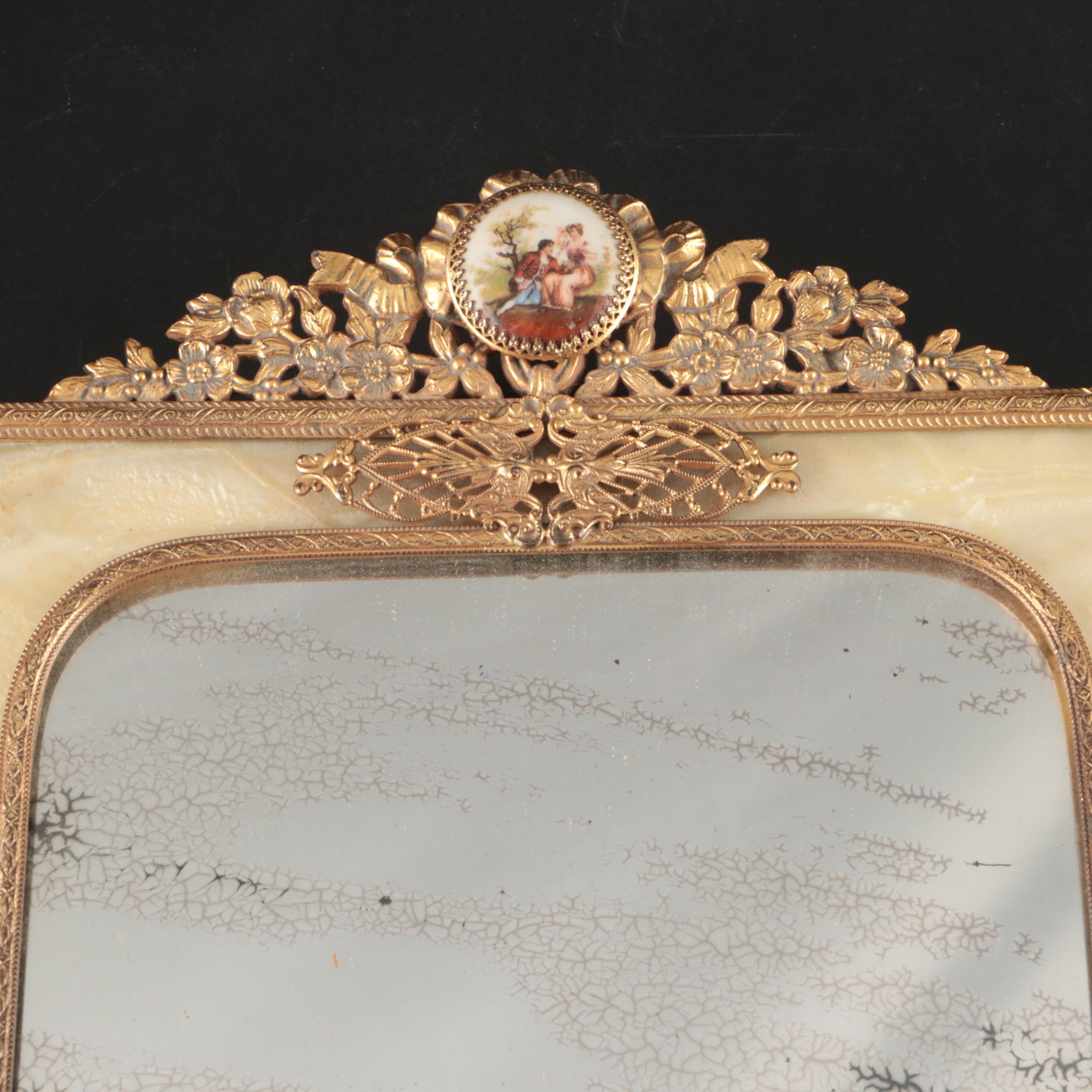 Silver Plate Vanity Set, Sessions Porcelain Clock, and More Vintage Vanity Décor