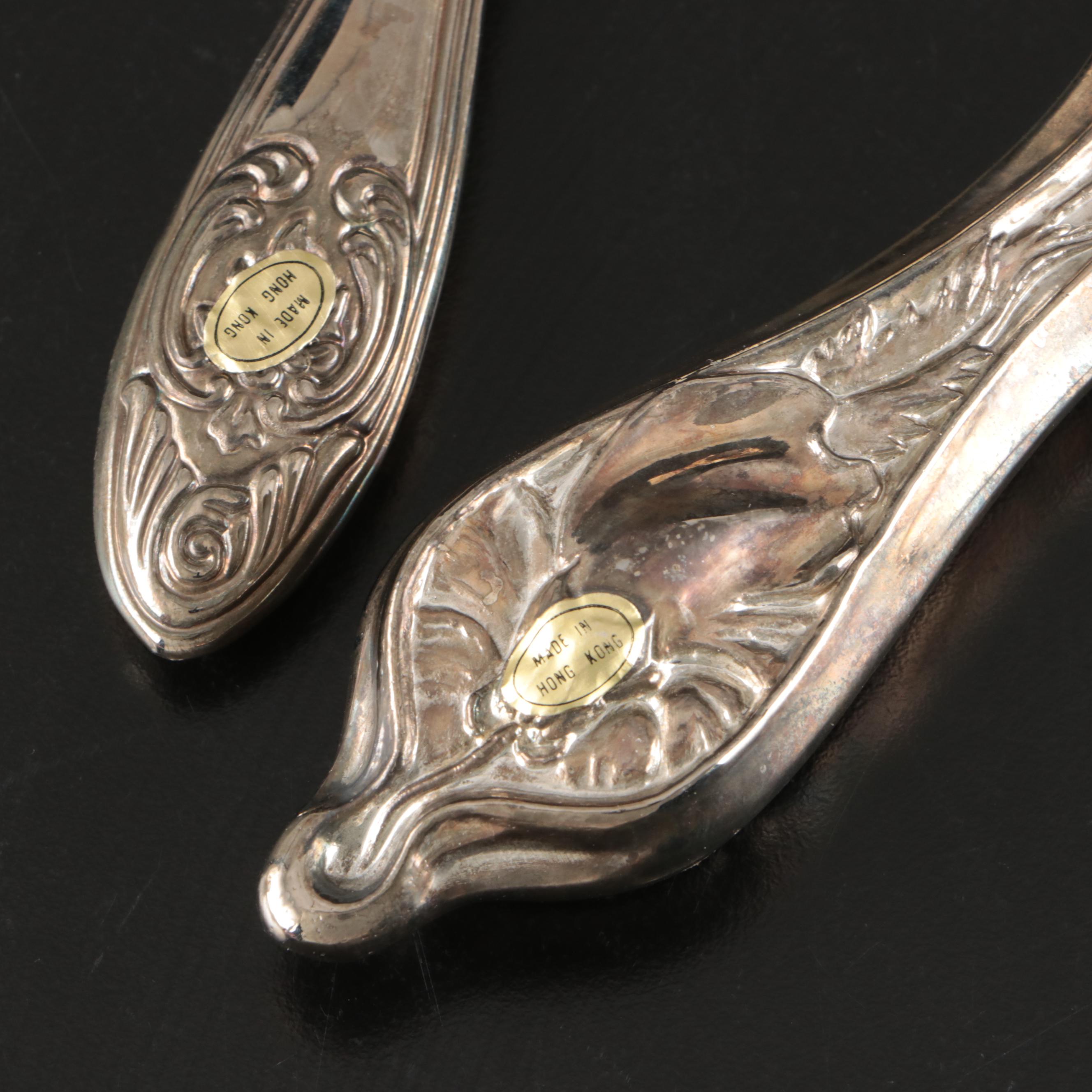 Silver Plate Vanity Set, Sessions Porcelain Clock, and More Vintage Vanity Décor