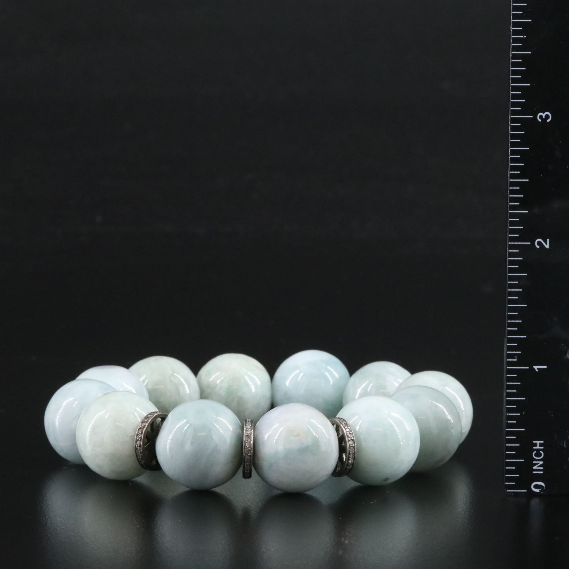 Sheryl Lowe Sterling Aquamarine and Diamond Bracelet