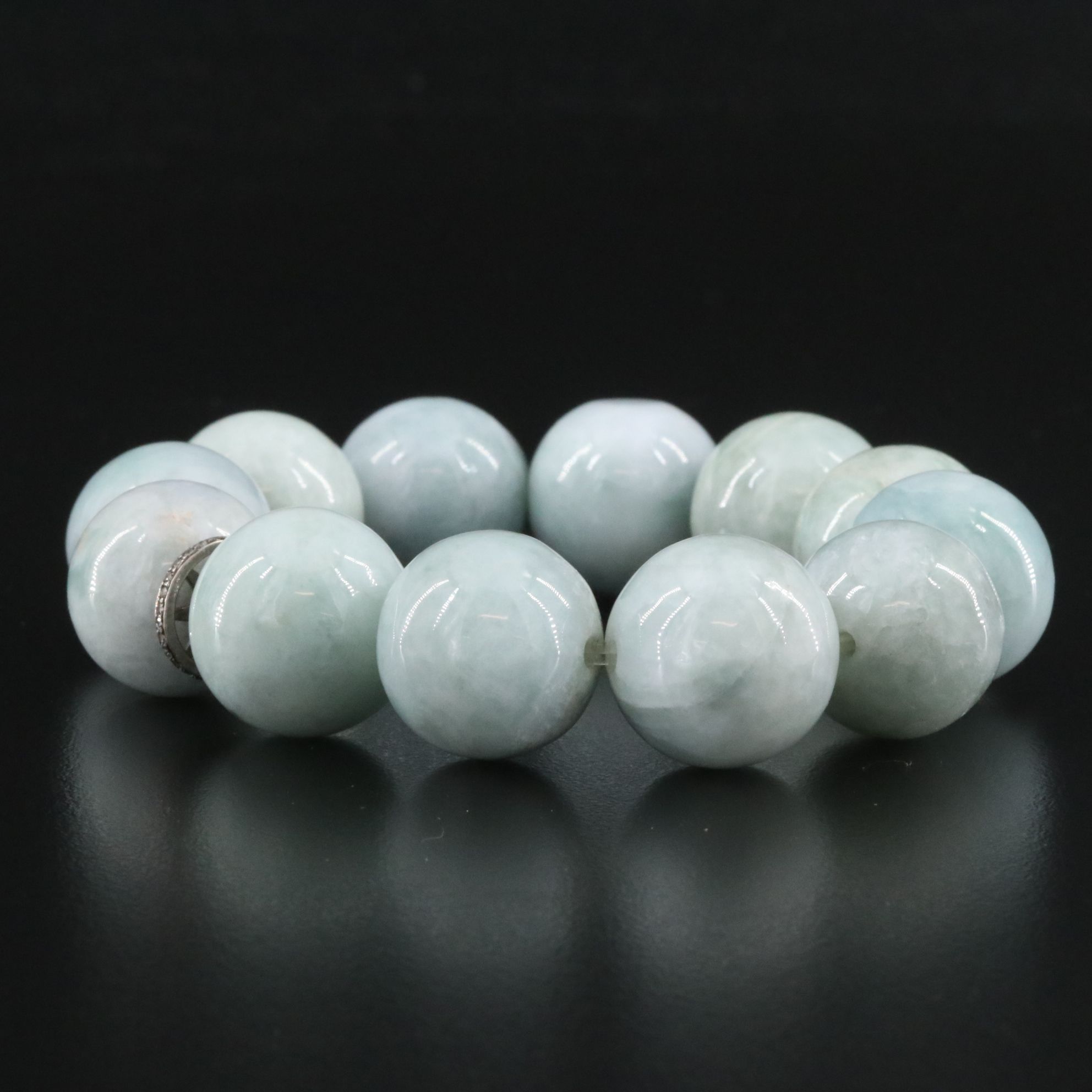 Sheryl Lowe Sterling Aquamarine and Diamond Bracelet