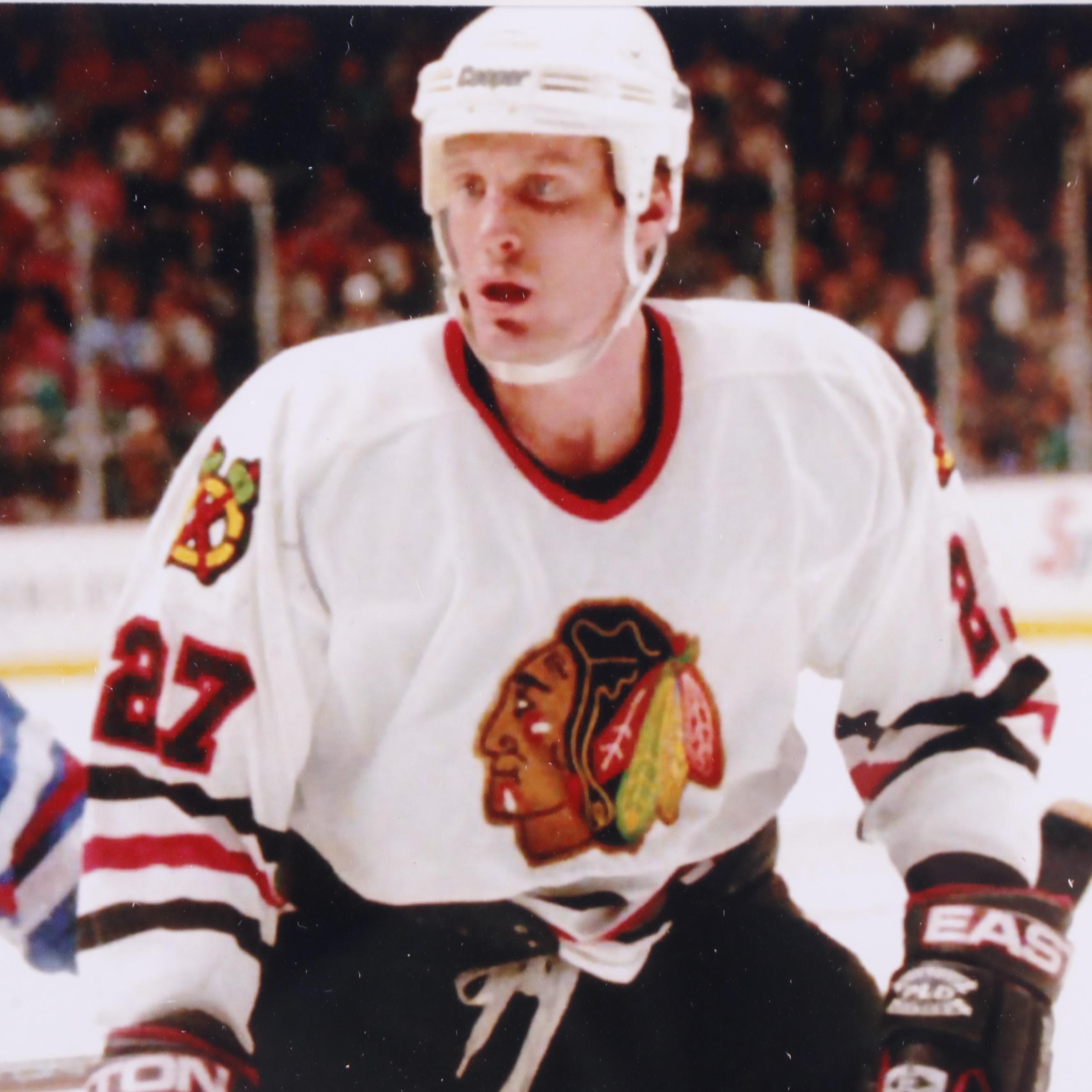 Jeremy Roenick Signed Chicago Blackhawks Hockey Print in Matted Frame, JSA