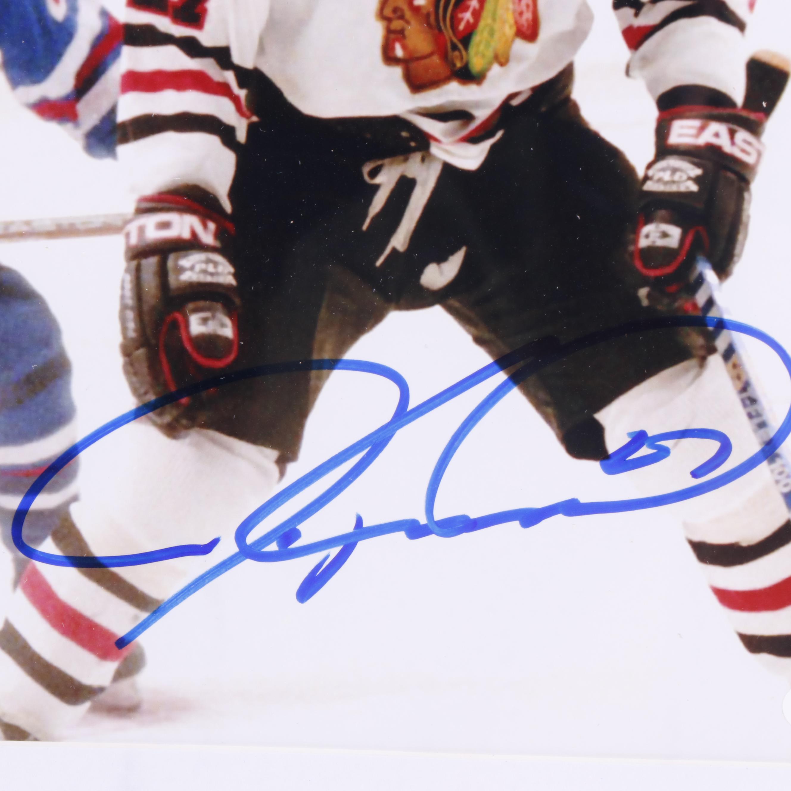 Jeremy Roenick Signed Chicago Blackhawks Hockey Print in Matted Frame, JSA