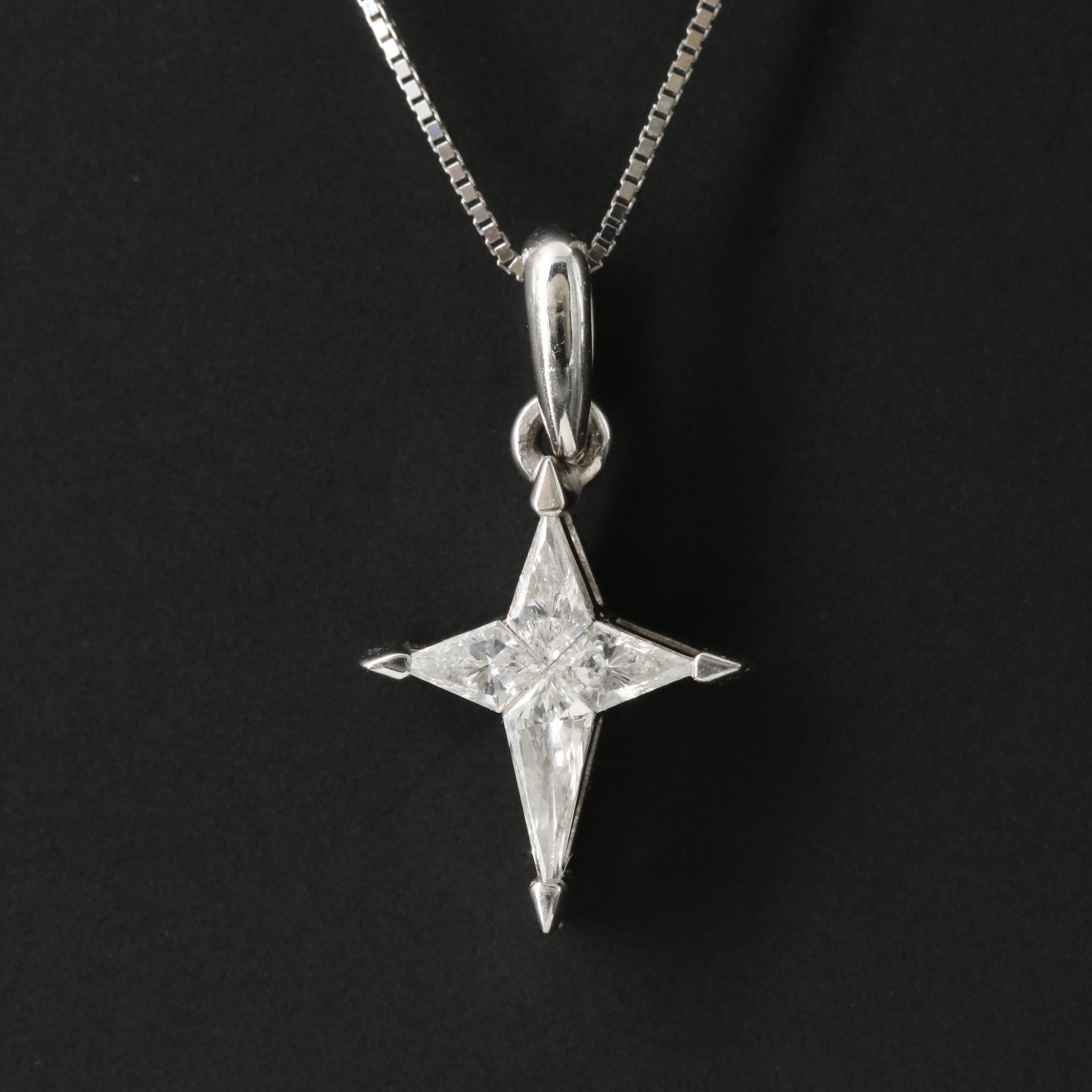 18K 0.33 CTW Diamond Cross Pendant Necklace