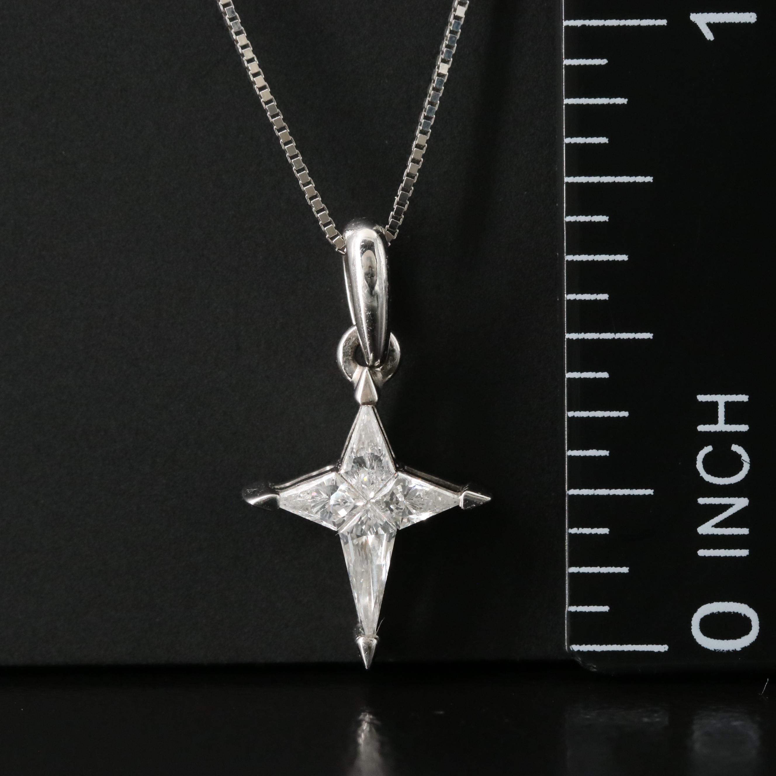 18K 0.33 CTW Diamond Cross Pendant Necklace