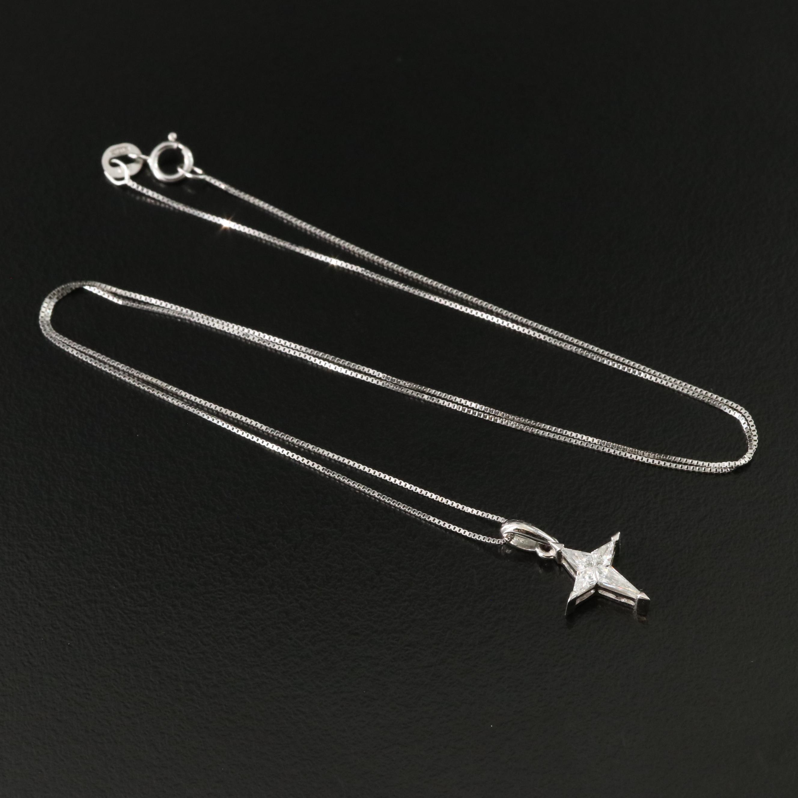 18K 0.33 CTW Diamond Cross Pendant Necklace