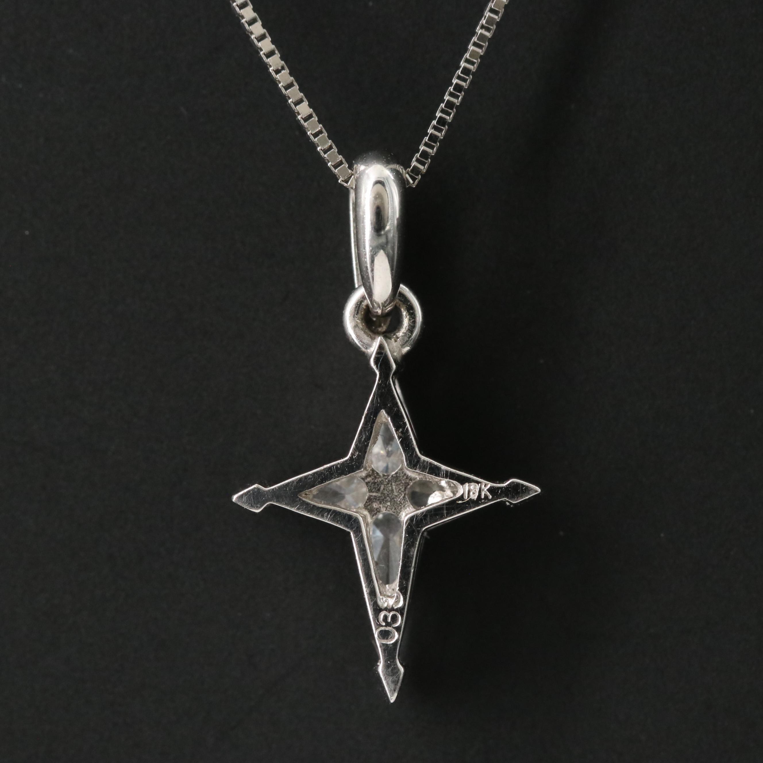 18K 0.33 CTW Diamond Cross Pendant Necklace