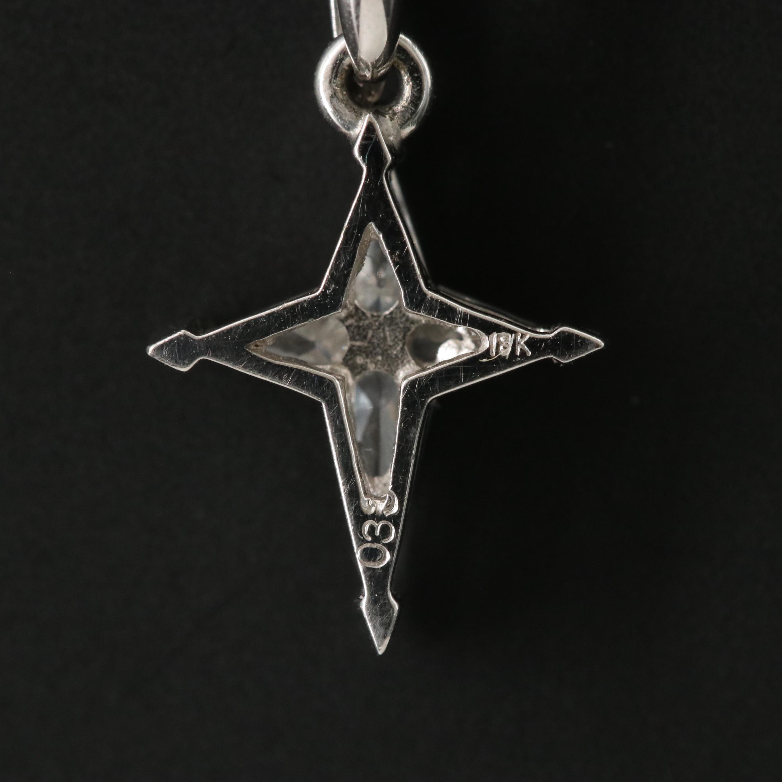 18K 0.33 CTW Diamond Cross Pendant Necklace