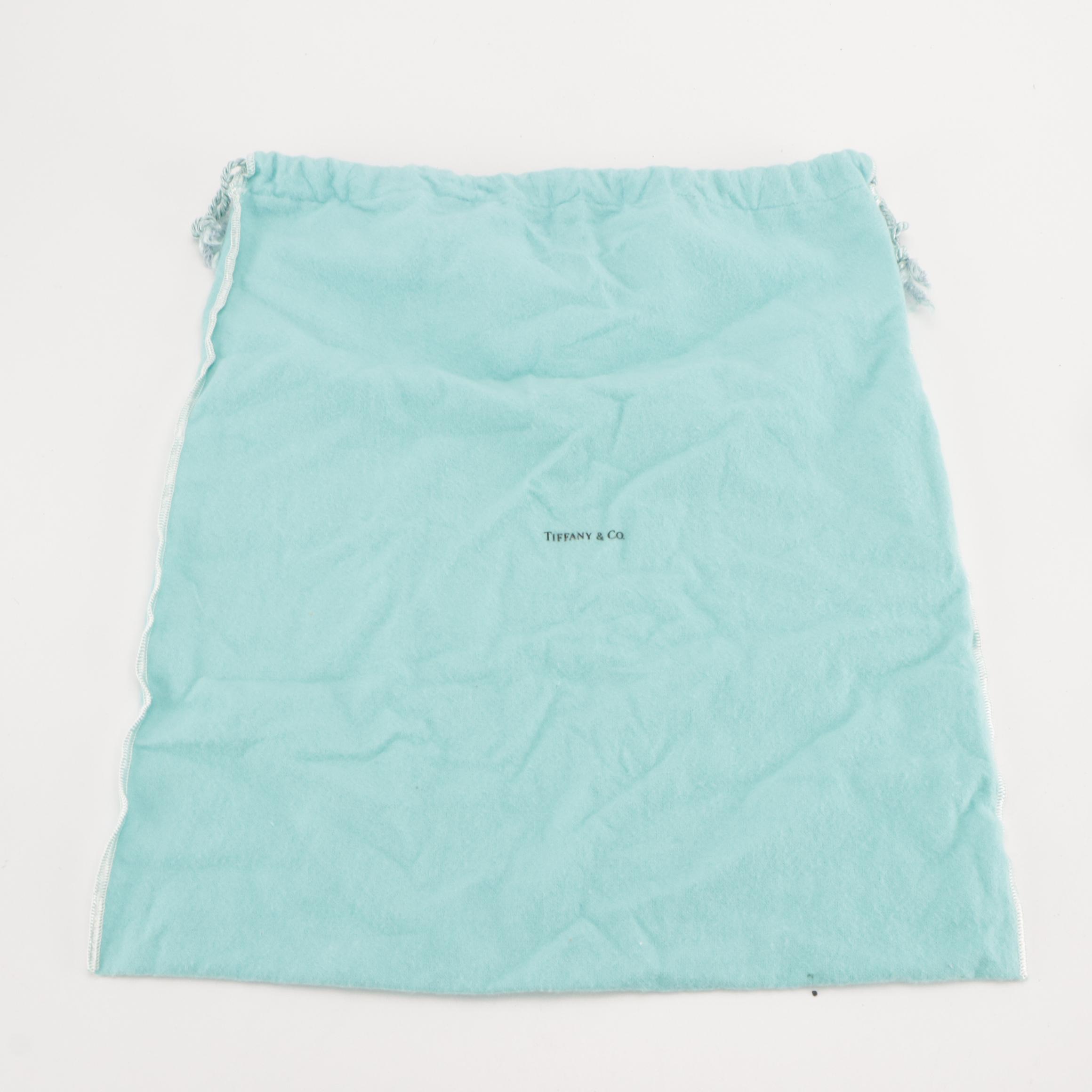 Tiffany & Co. Black Leather Flap Shoulder Bag with Chain-Link Strap