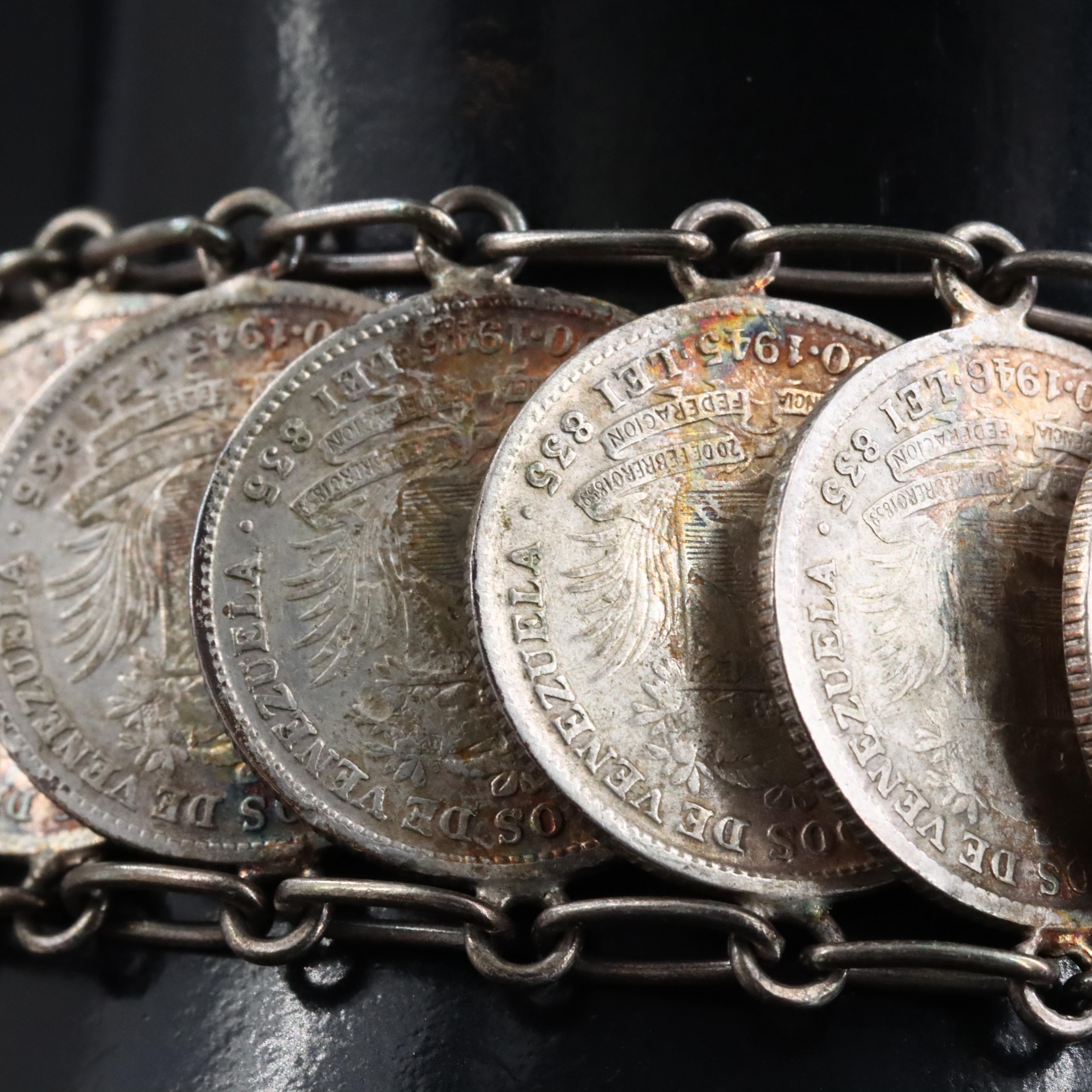 1940s Sterling Coin Bracelet