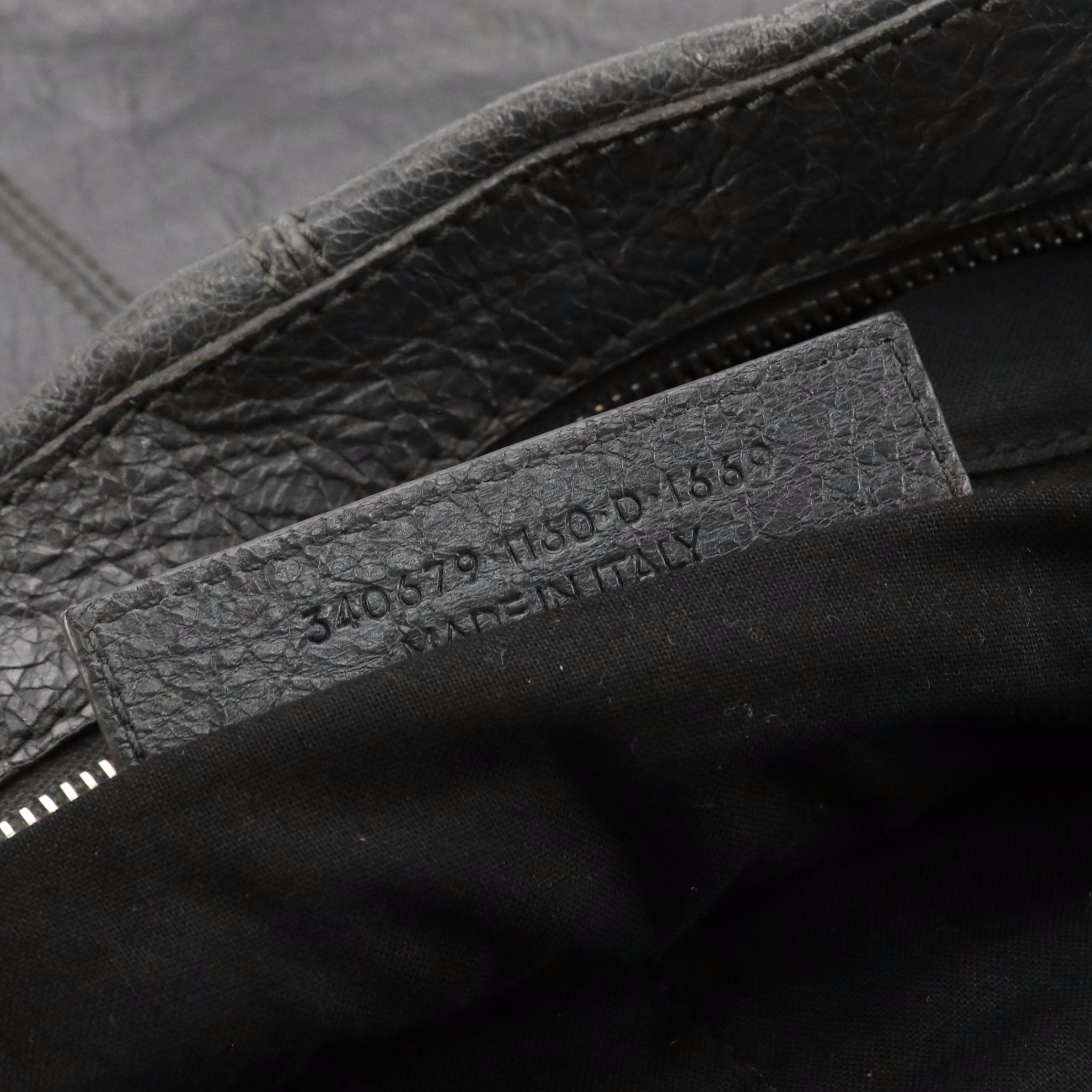 Balenciaga Studded Grey Textured Leather Two-Way Tote Bag