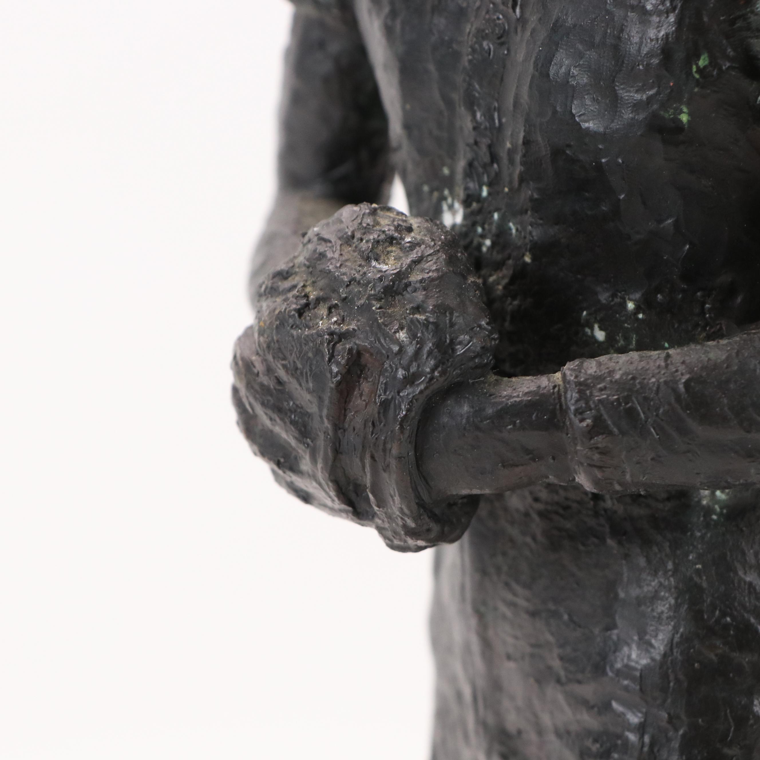 Margaret Gates Cast Bronze Sculpture of Baseball Pitcher, 20th Century