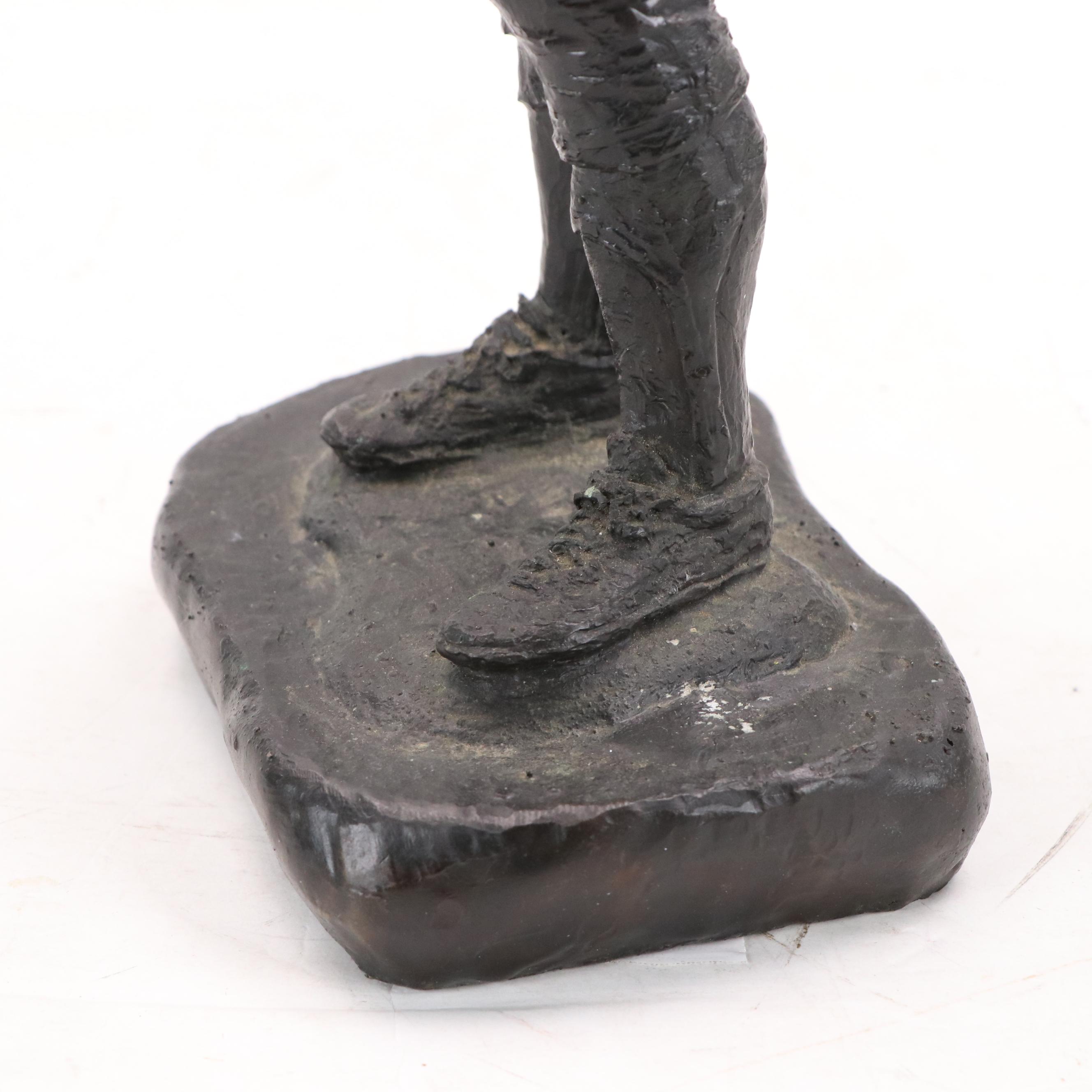 Margaret Gates Cast Bronze Sculpture of Baseball Pitcher, 20th Century