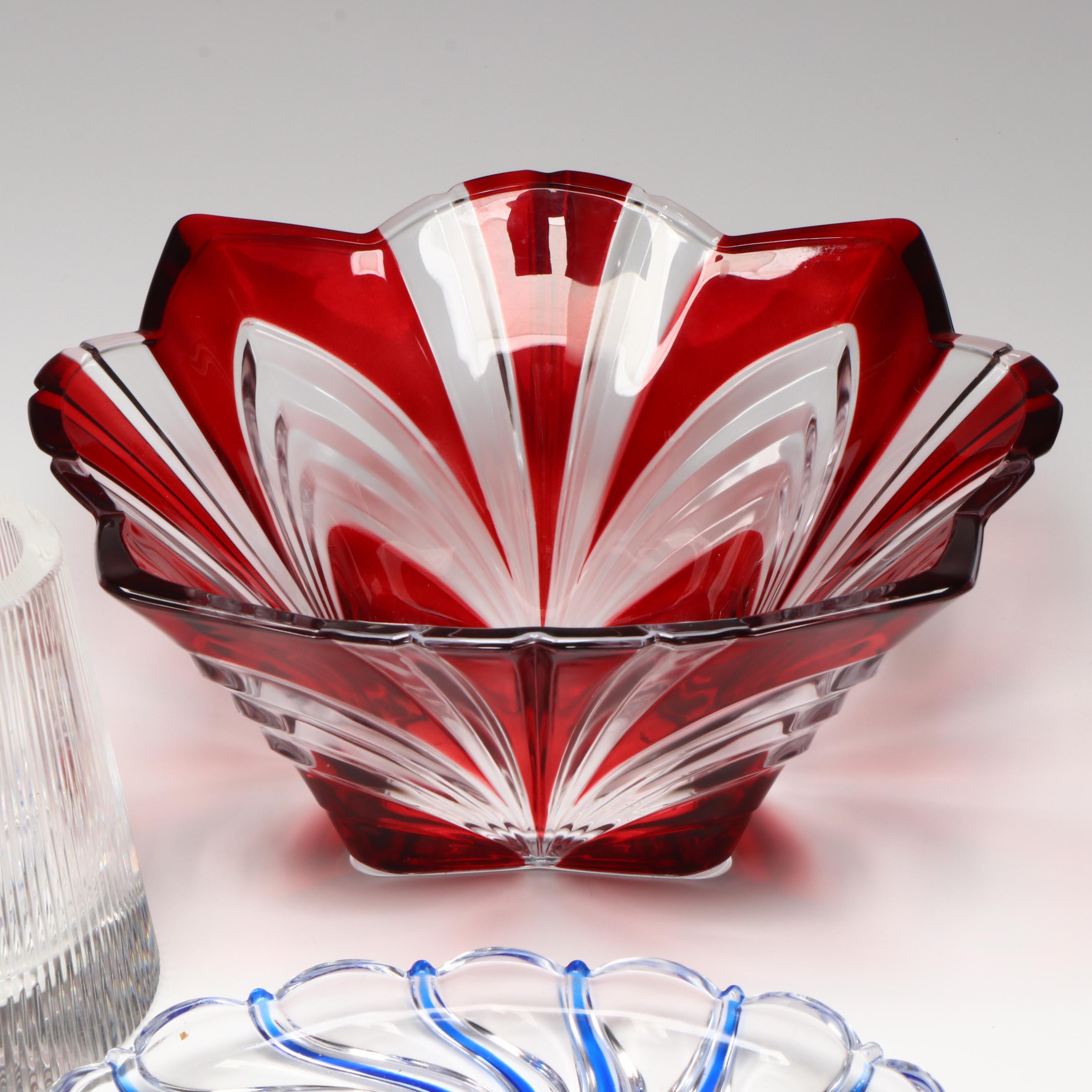 Gerald Gulotta Atlantis Crystal Bookends With Mikasa Crystal & Soga Art Glass