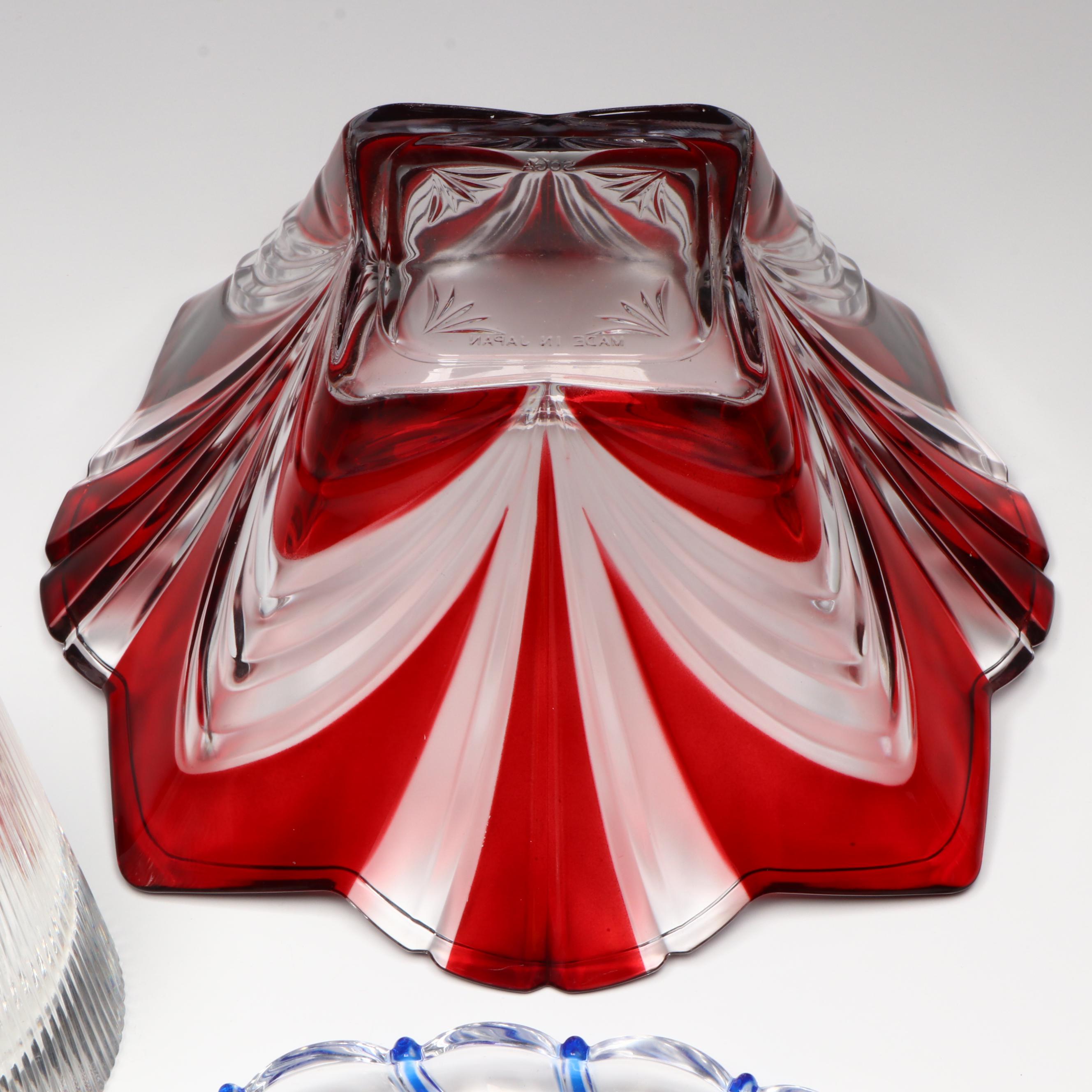 Gerald Gulotta Atlantis Crystal Bookends With Mikasa Crystal & Soga Art Glass