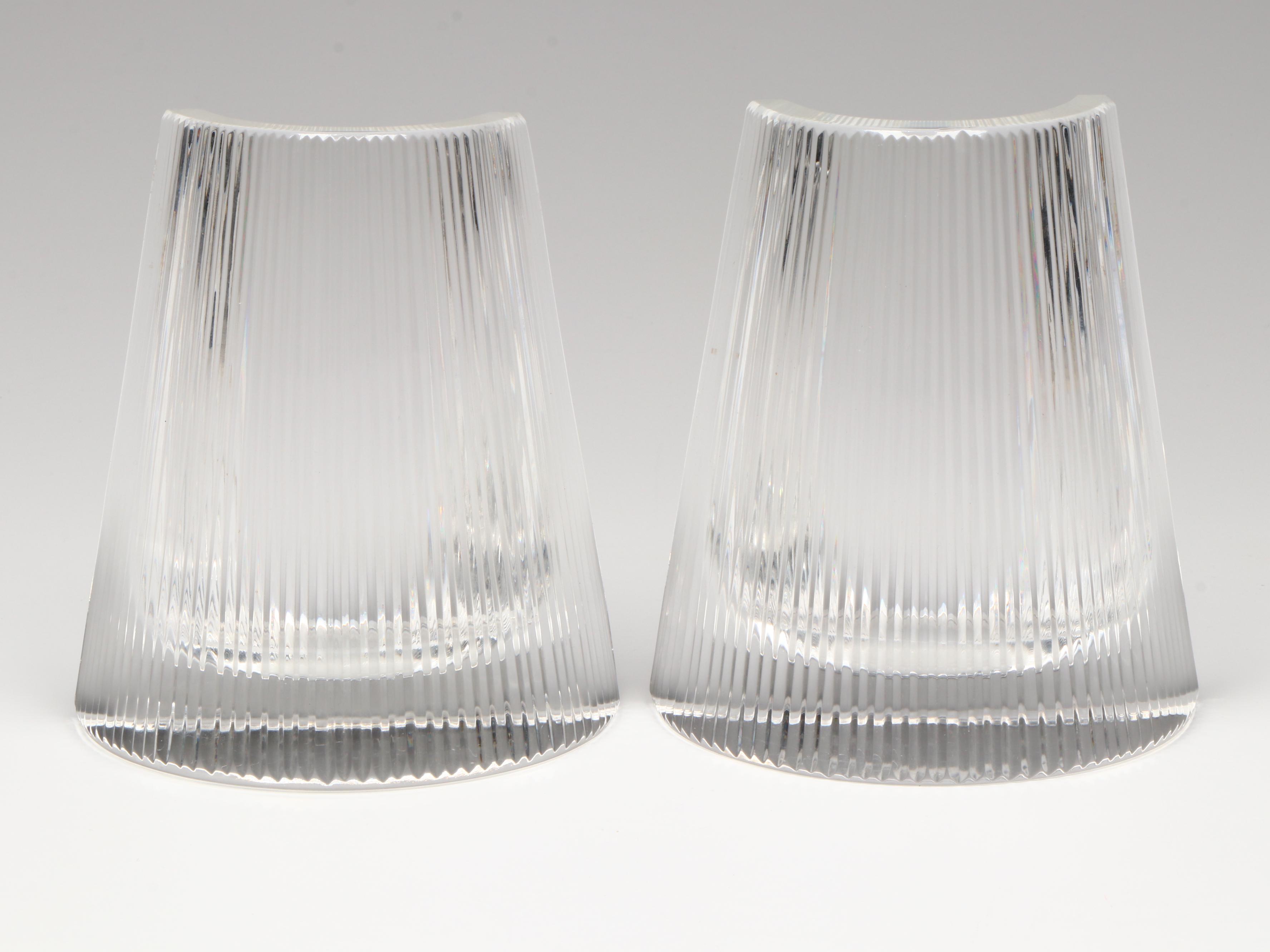 Gerald Gulotta Atlantis Crystal Bookends With Mikasa Crystal & Soga Art Glass