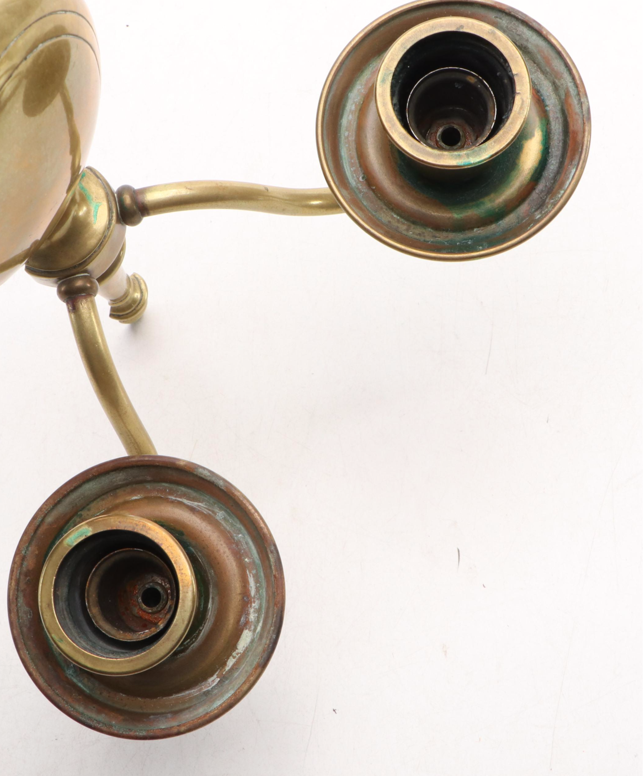 Pair of Federal Style Brass Wall Candle Sconces