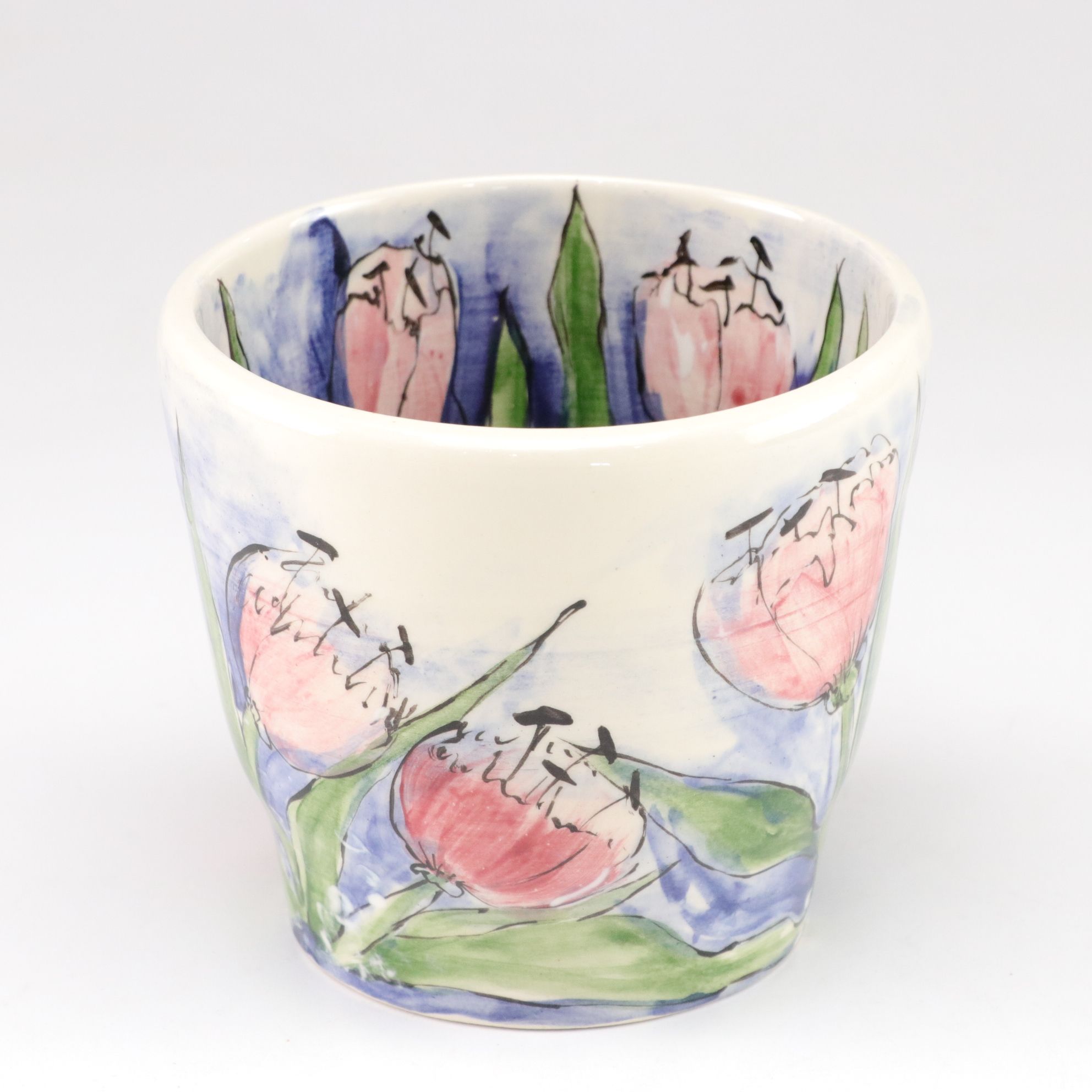 Connie Carlisle Hand-Painted Rabbits and Tulips Platter, Tray and Bowl, 1992
