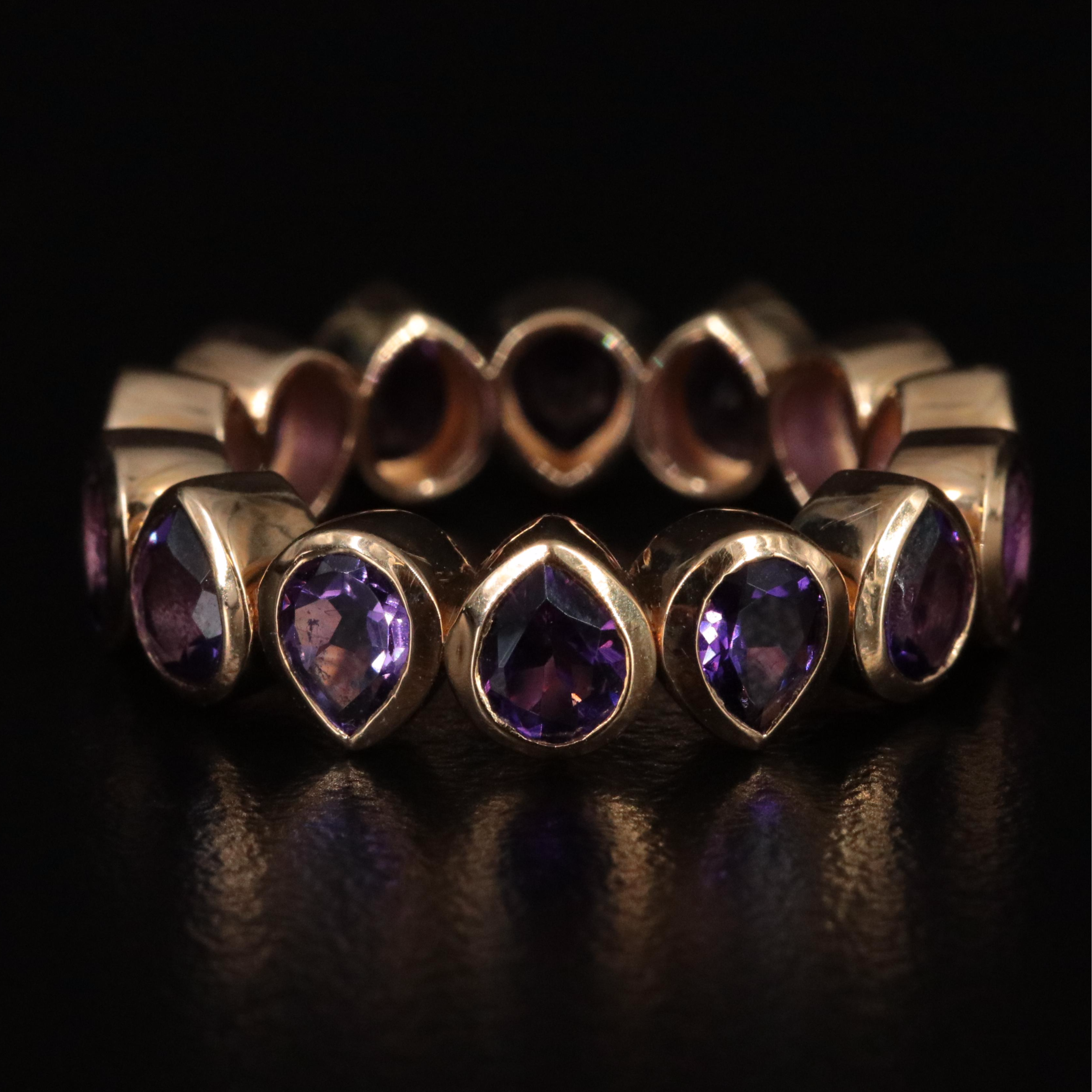 18K Amethyst Eternity Band