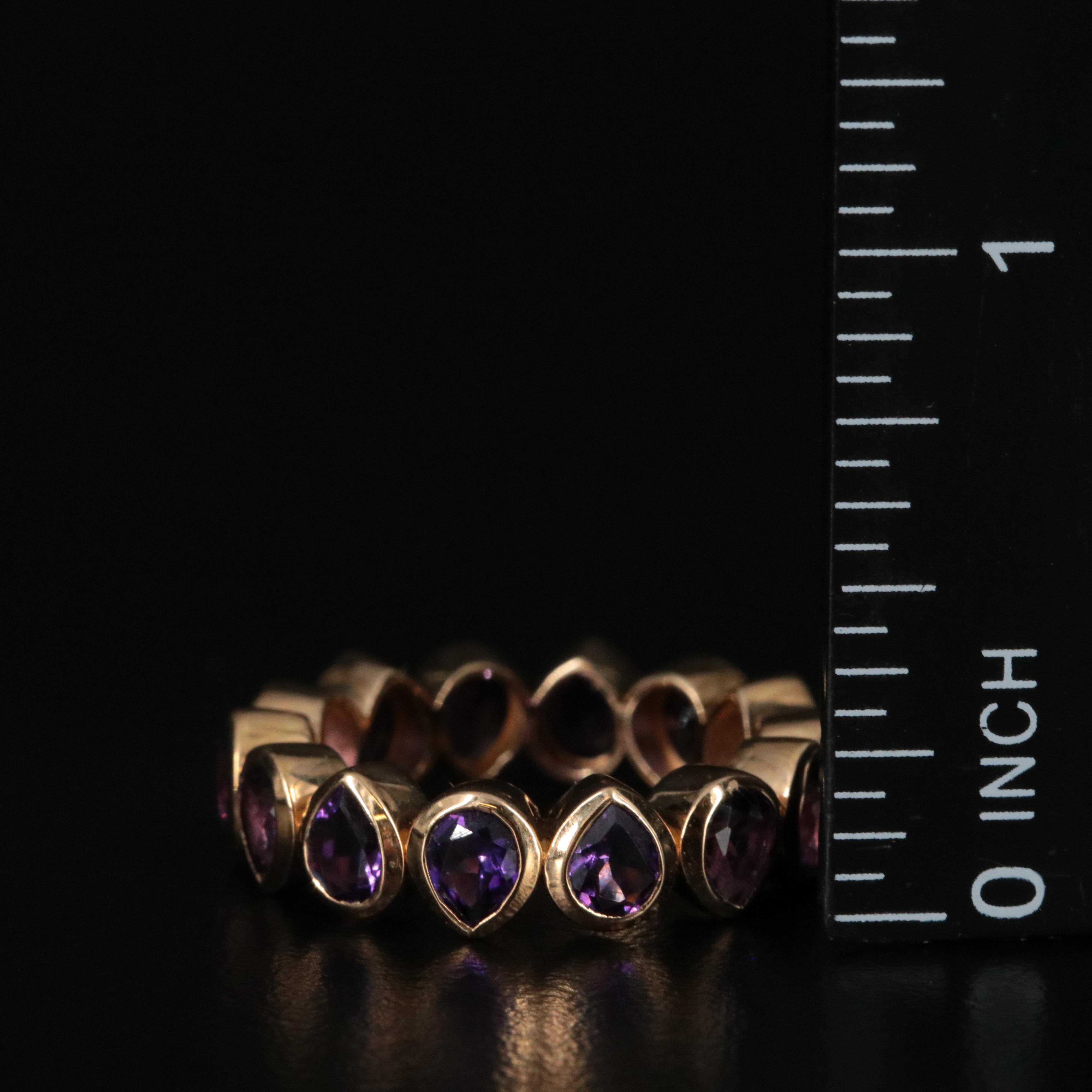 18K Amethyst Eternity Band