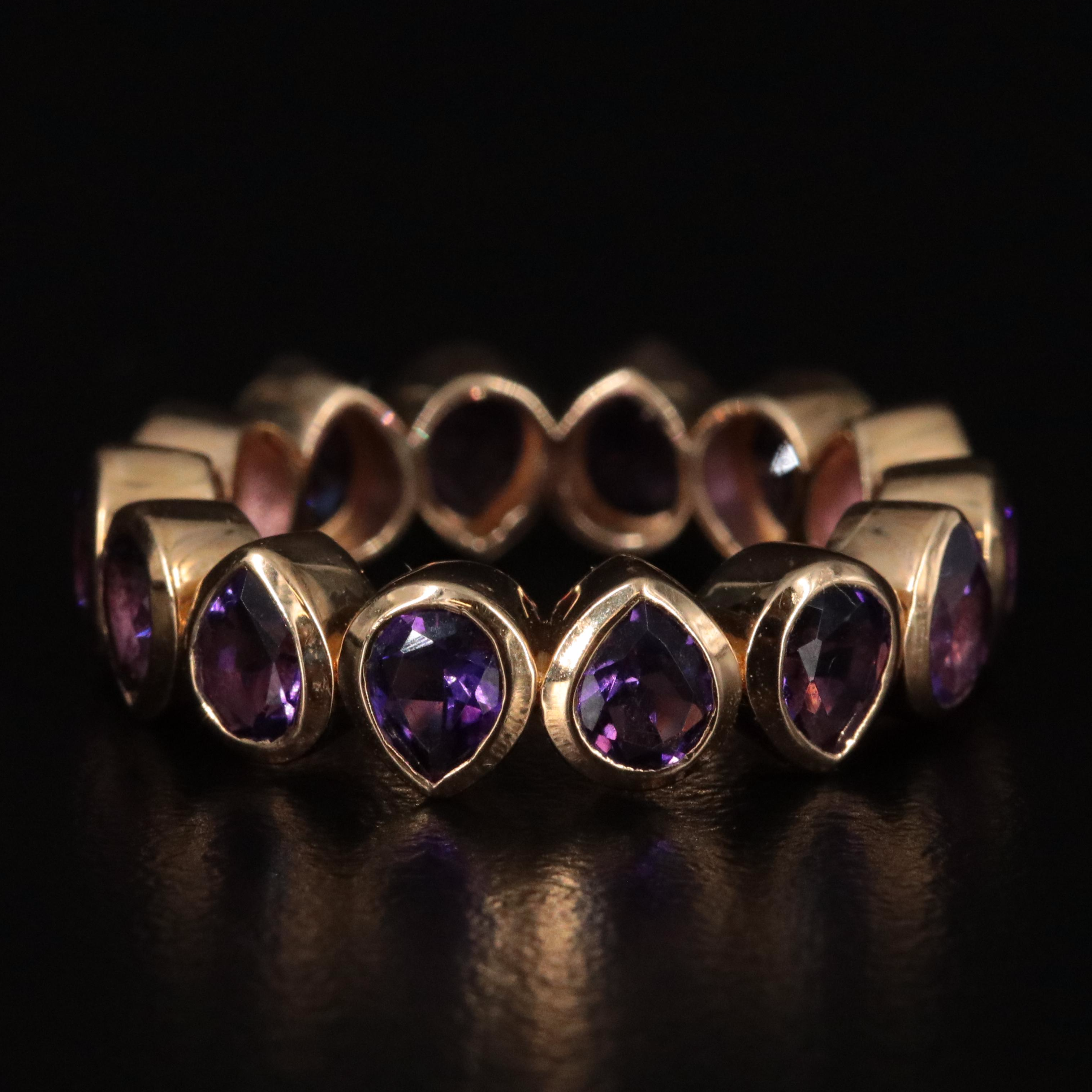 18K Amethyst Eternity Band