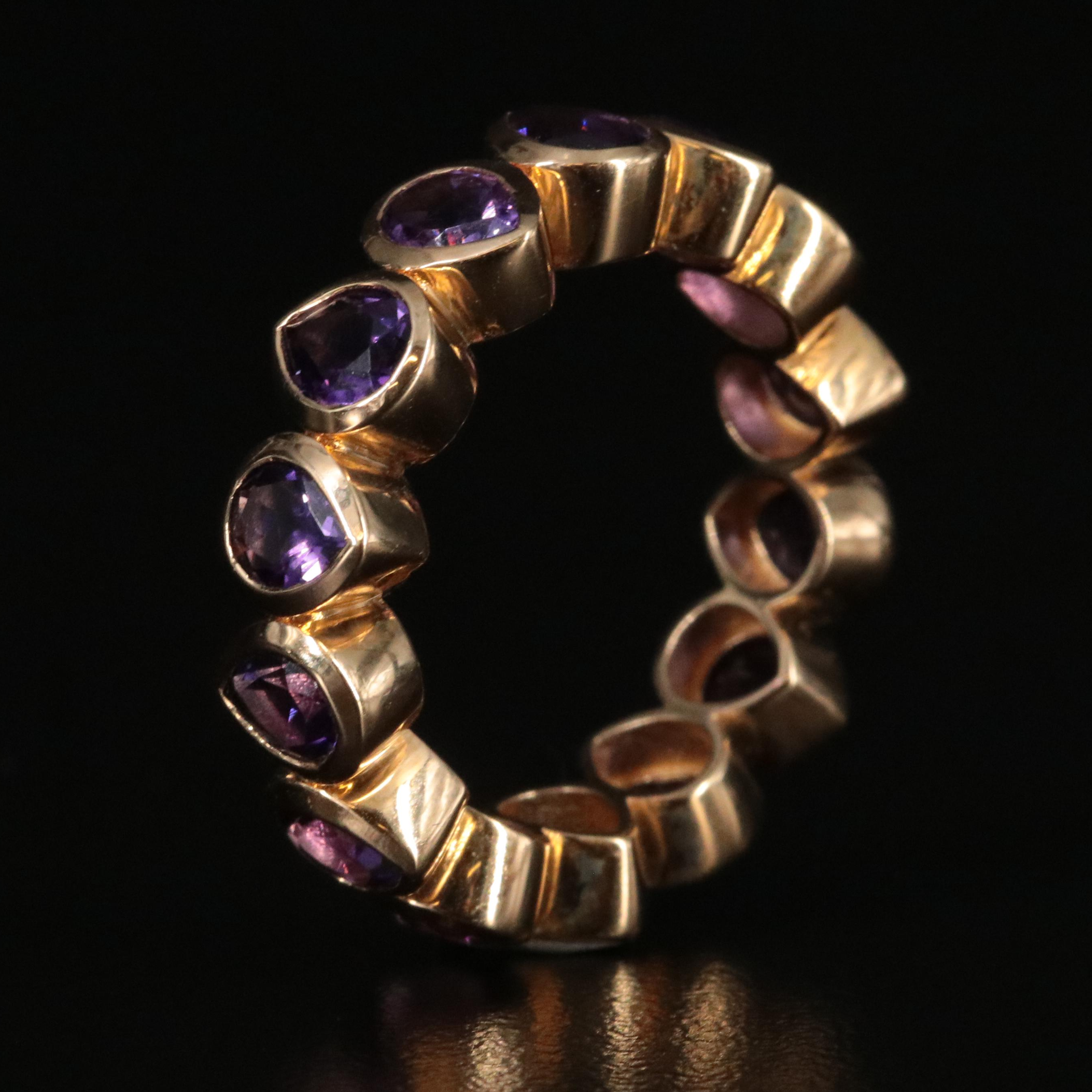 18K Amethyst Eternity Band