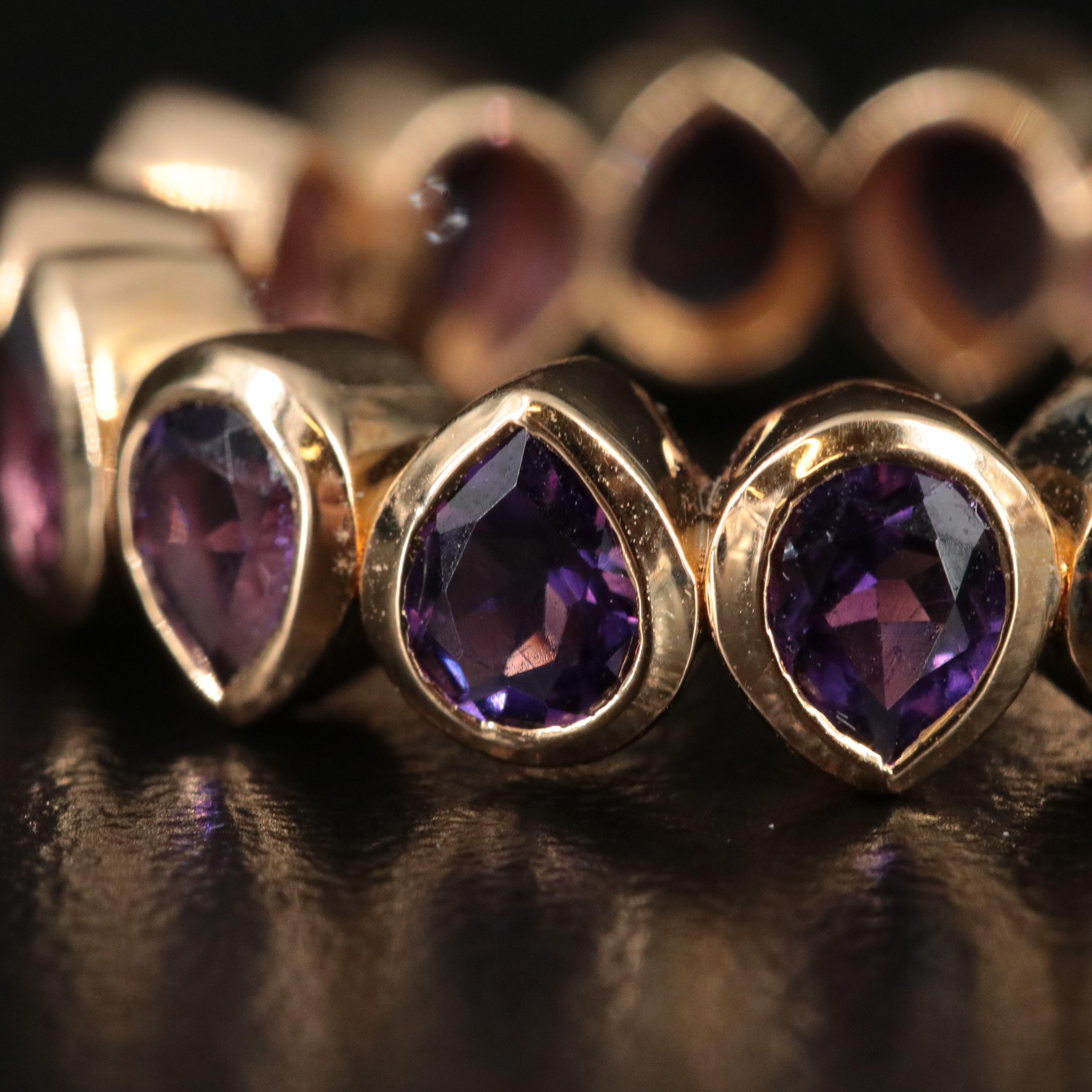 18K Amethyst Eternity Band