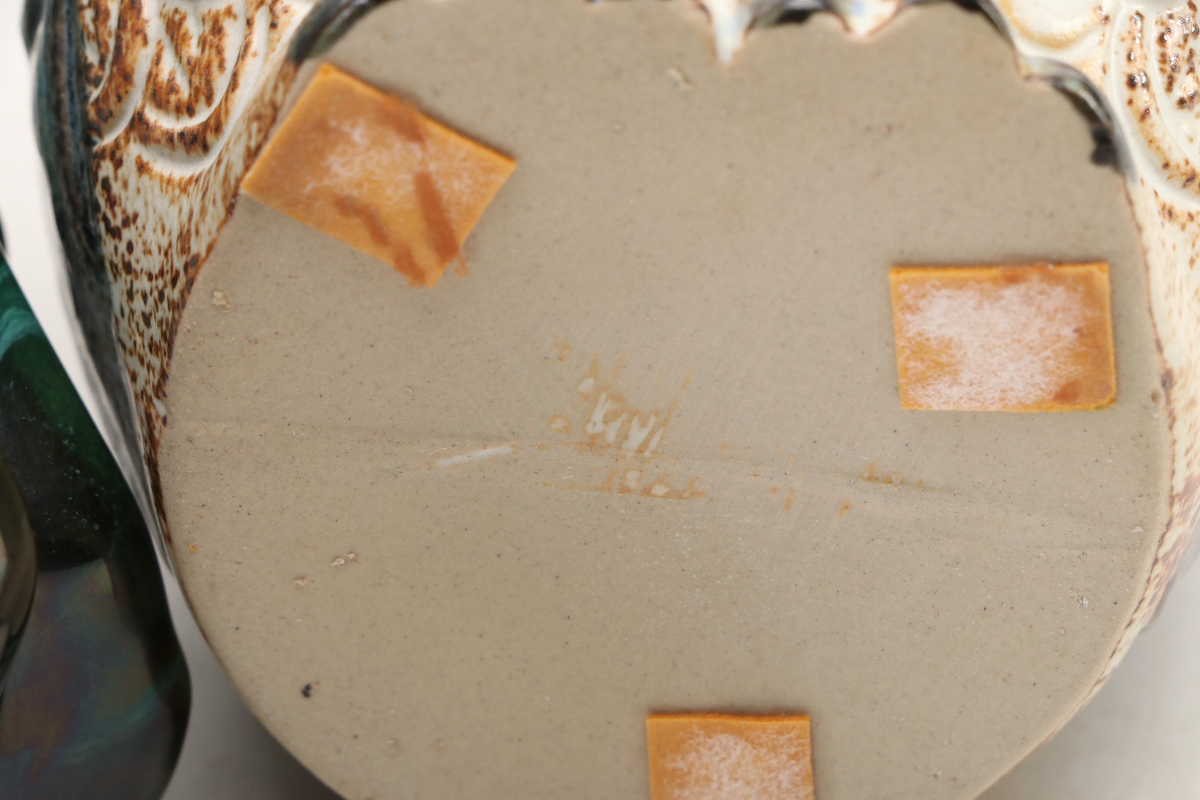 Indian Dhokra Brass Owl Container with Other Ceramic Owls