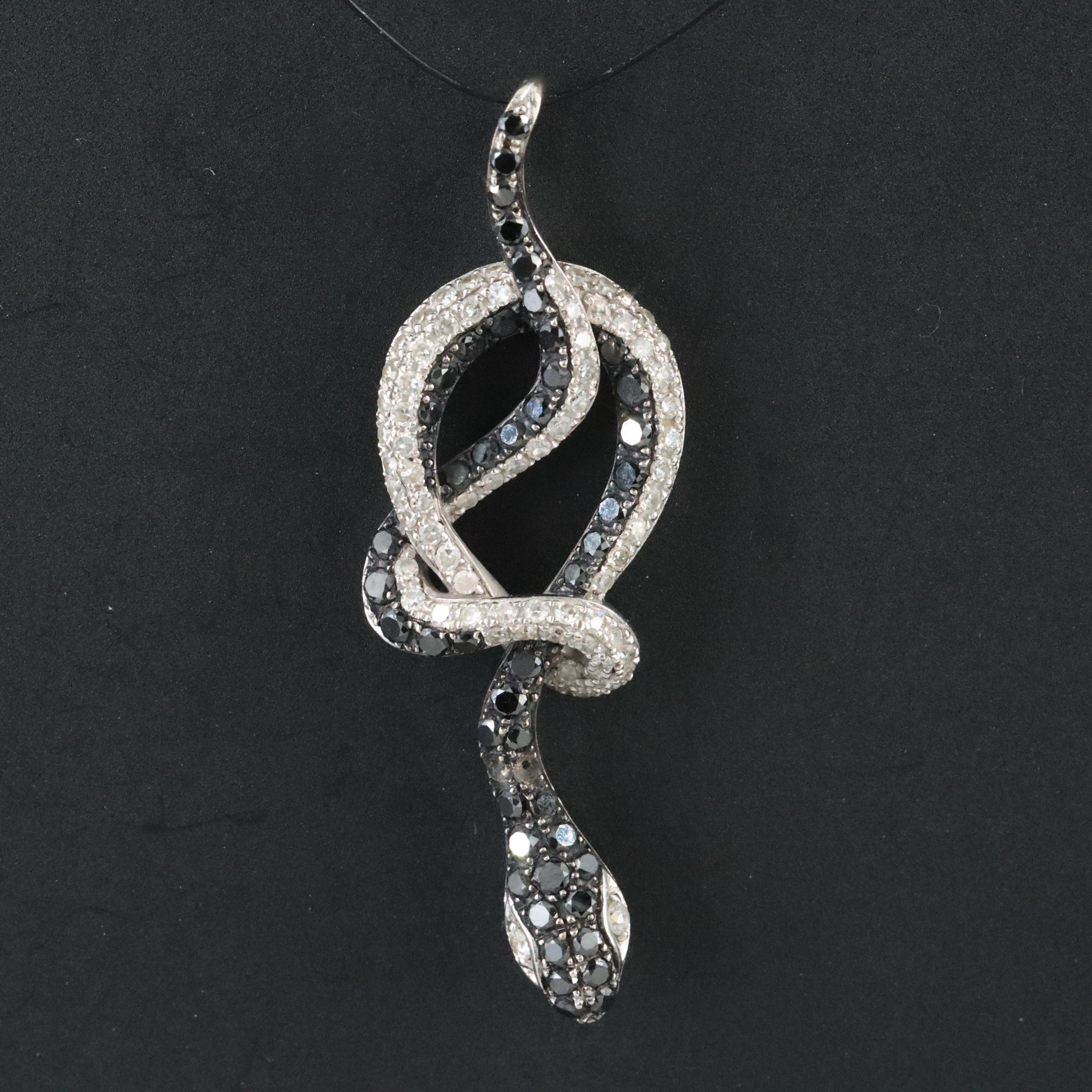 EFFY 14K 0.97 CTW Diamond Snake Pendant with Fancy Black Diamonds