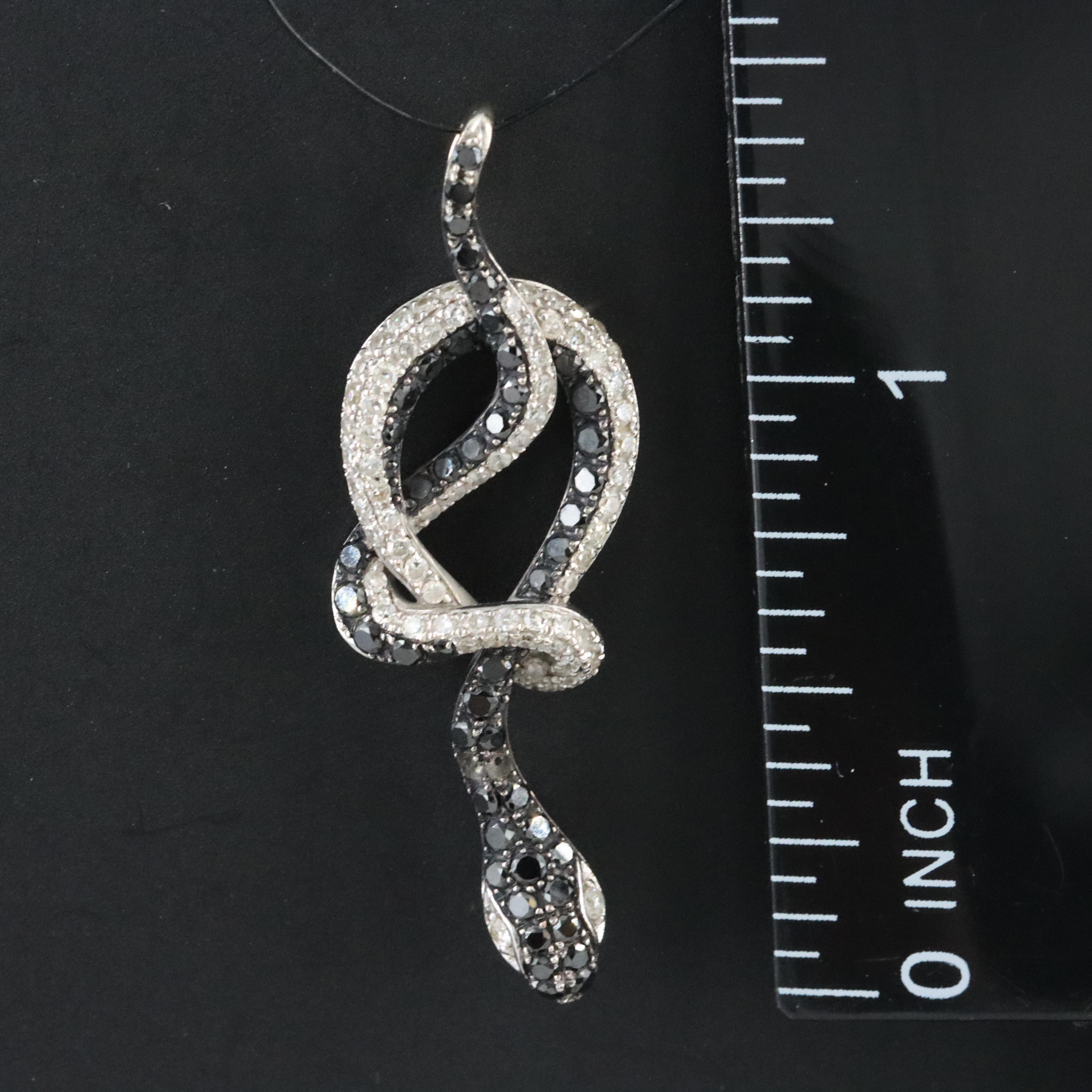 EFFY 14K 0.97 CTW Diamond Snake Pendant with Fancy Black Diamonds