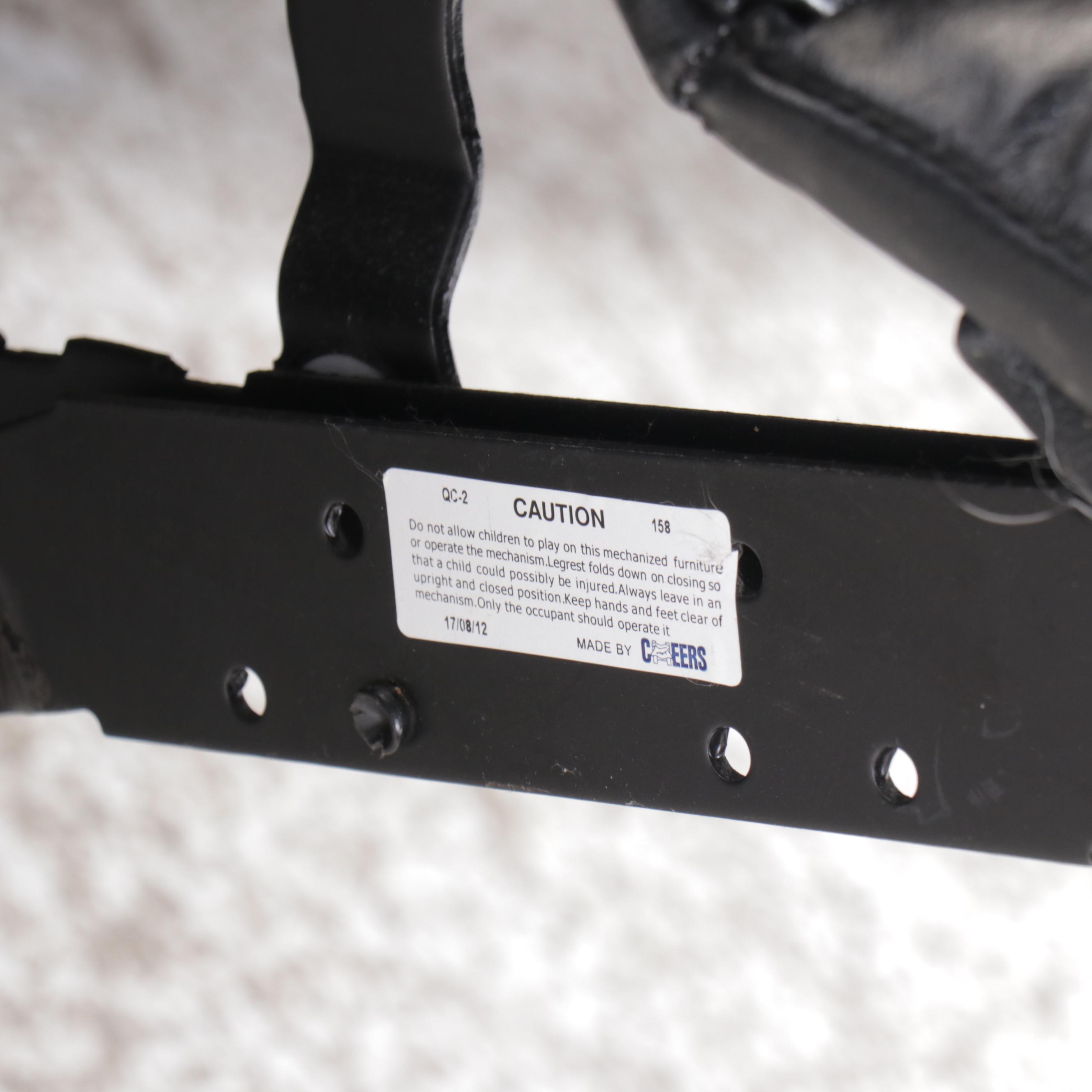 Black Faux Leather Reclining Sofa