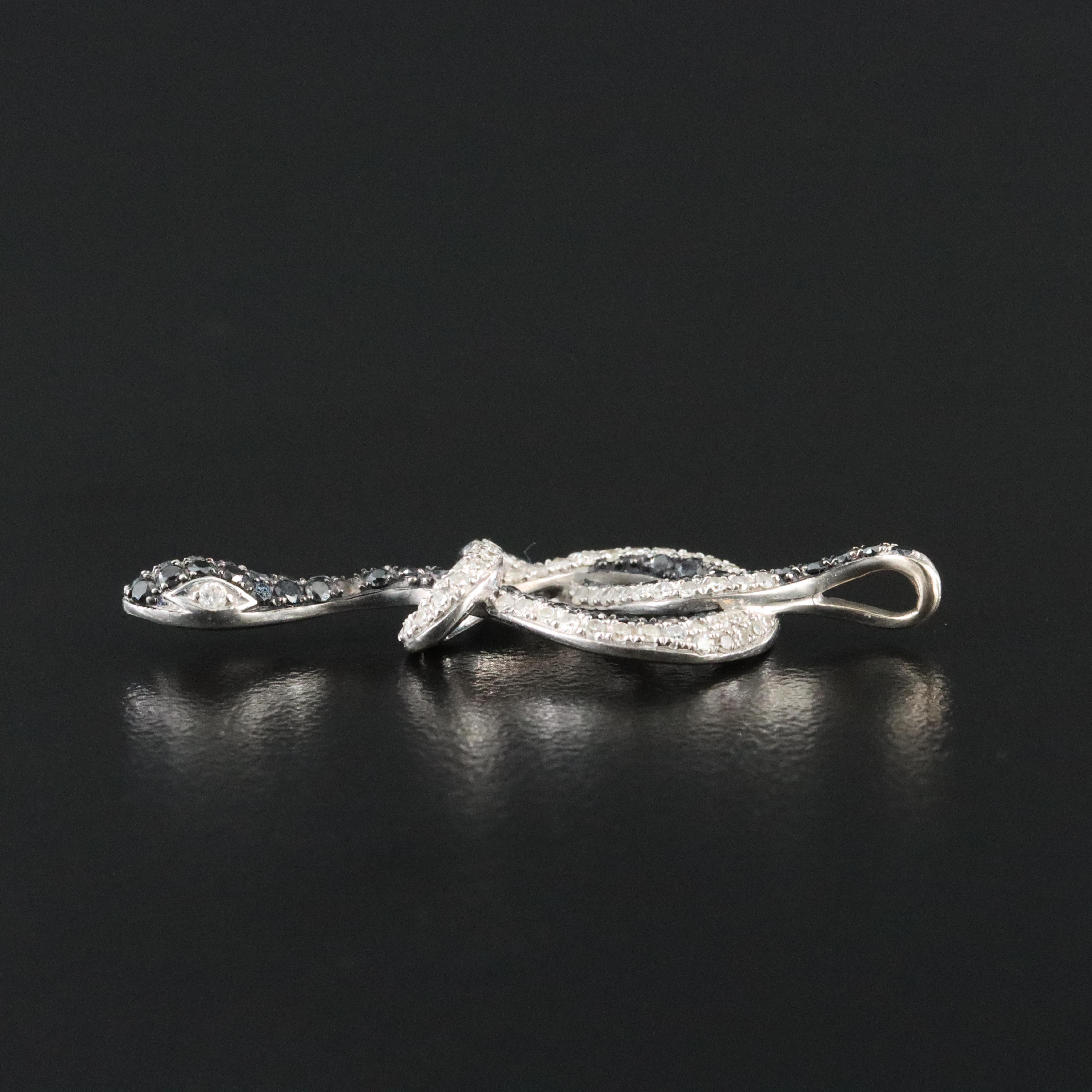 EFFY 14K 0.97 CTW Diamond Snake Pendant with Fancy Black Diamonds