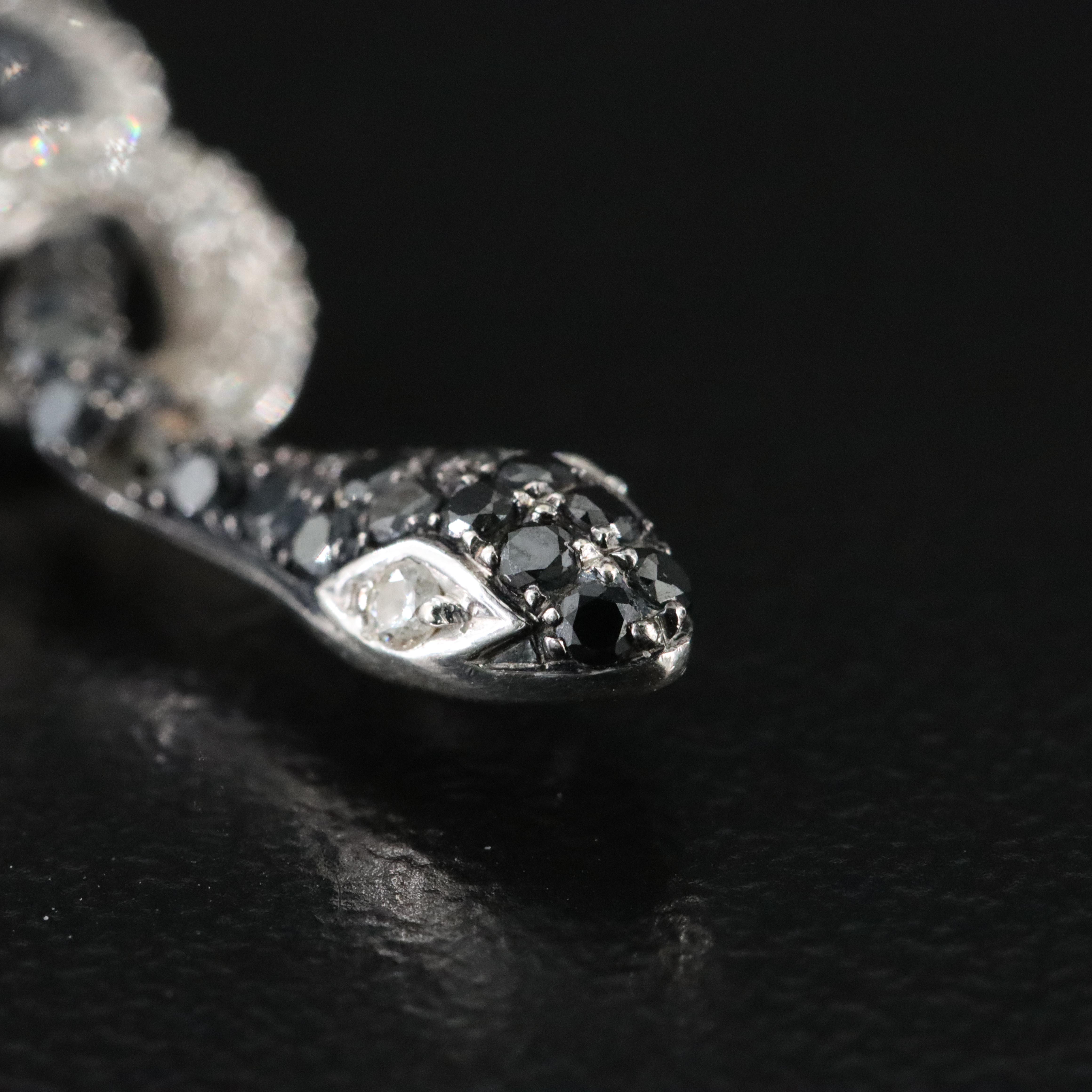 EFFY 14K 0.97 CTW Diamond Snake Pendant with Fancy Black Diamonds