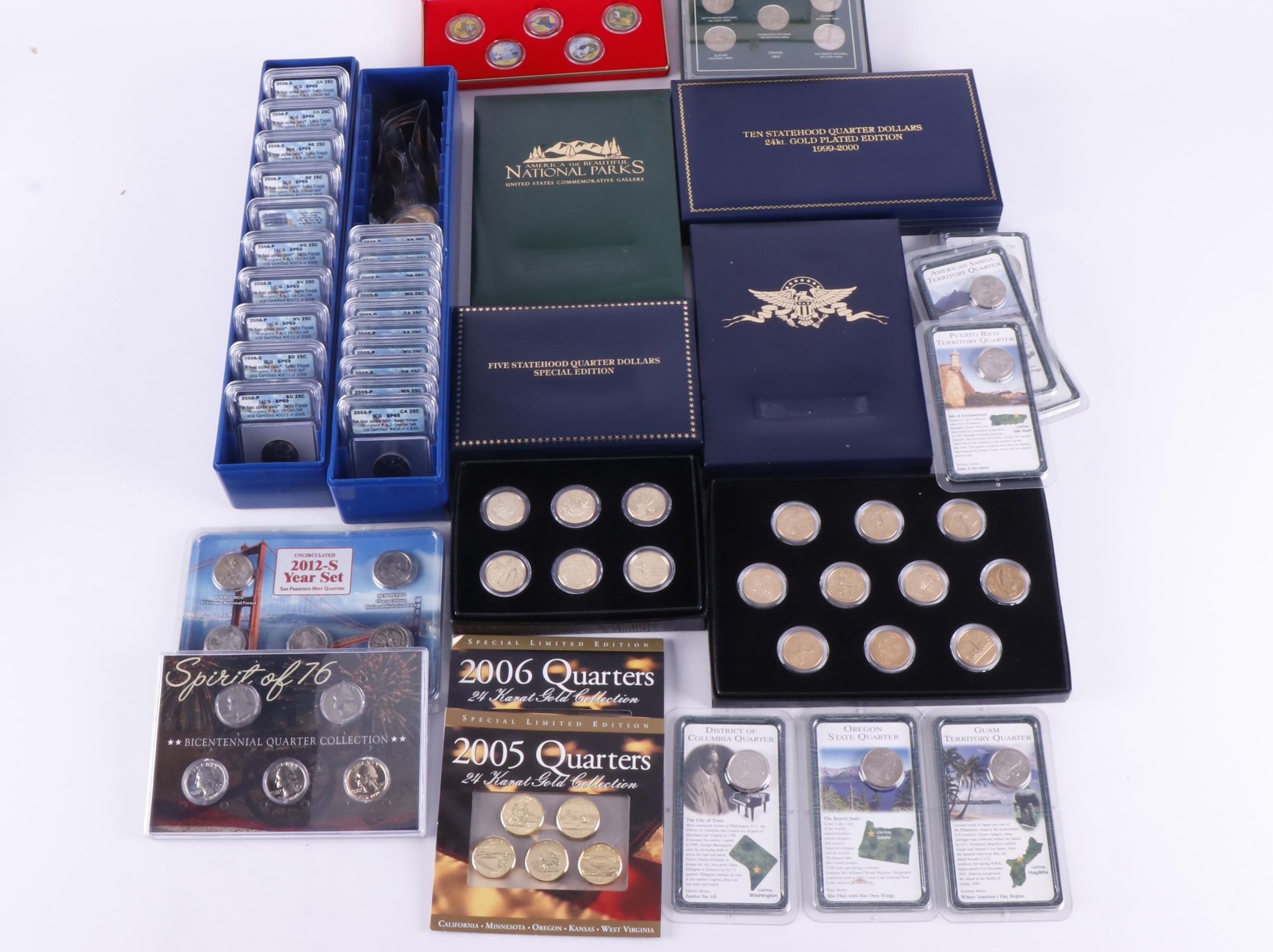 Collection of State Quarters in Eleven Specialty Sets and Loose