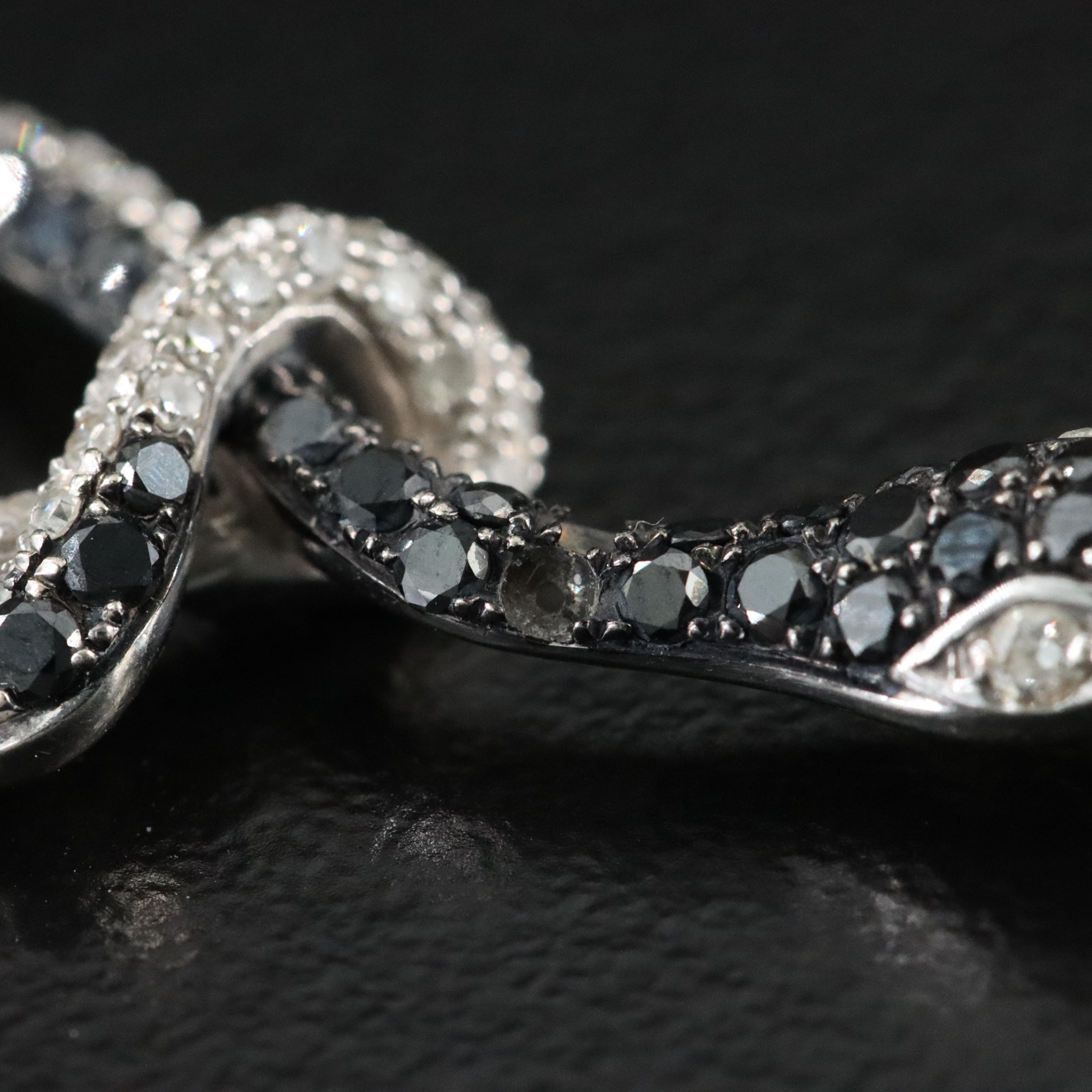 EFFY 14K 0.97 CTW Diamond Snake Pendant with Fancy Black Diamonds
