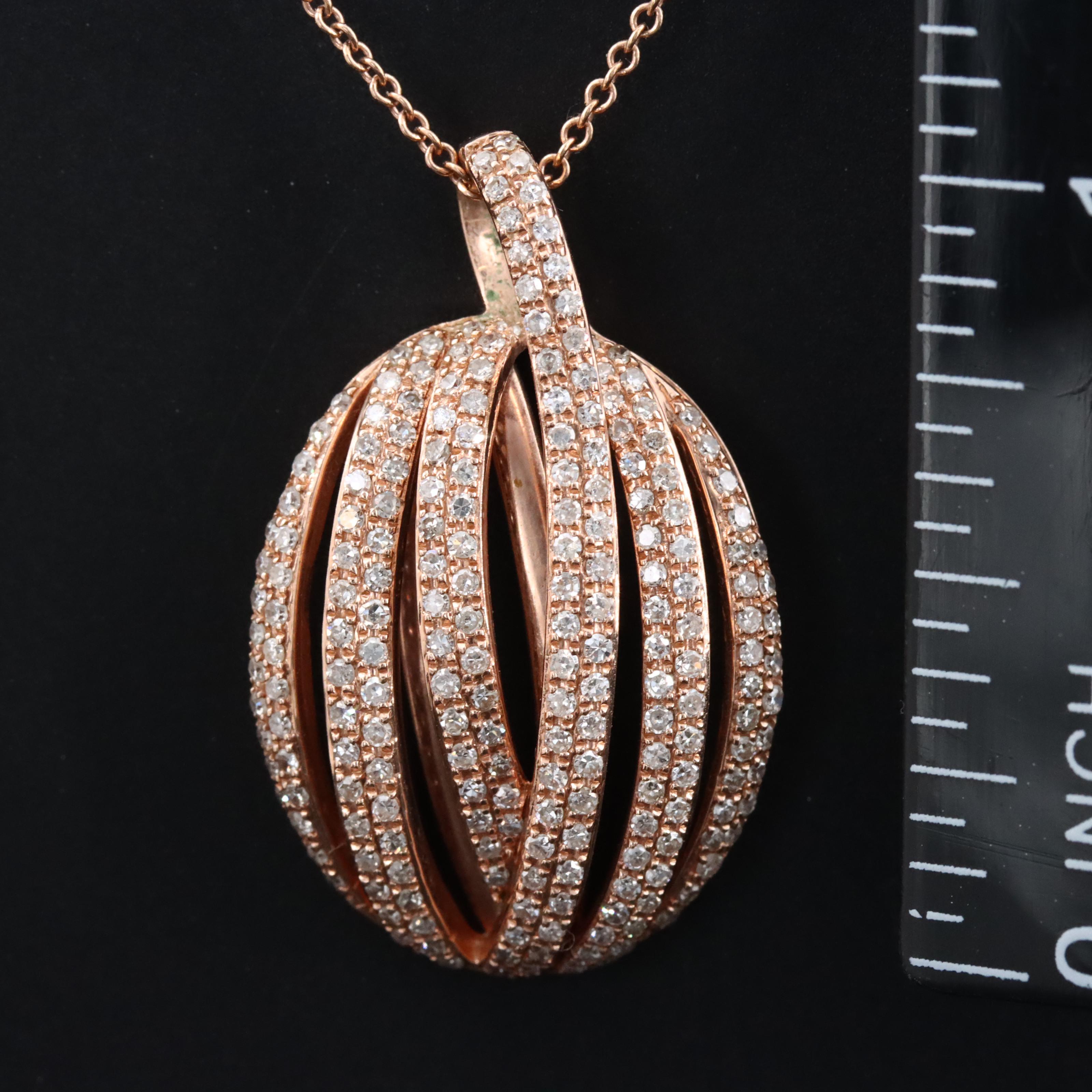 EFFY 14K Rose Gold 0.97 CTW Diamond Pendant Necklace