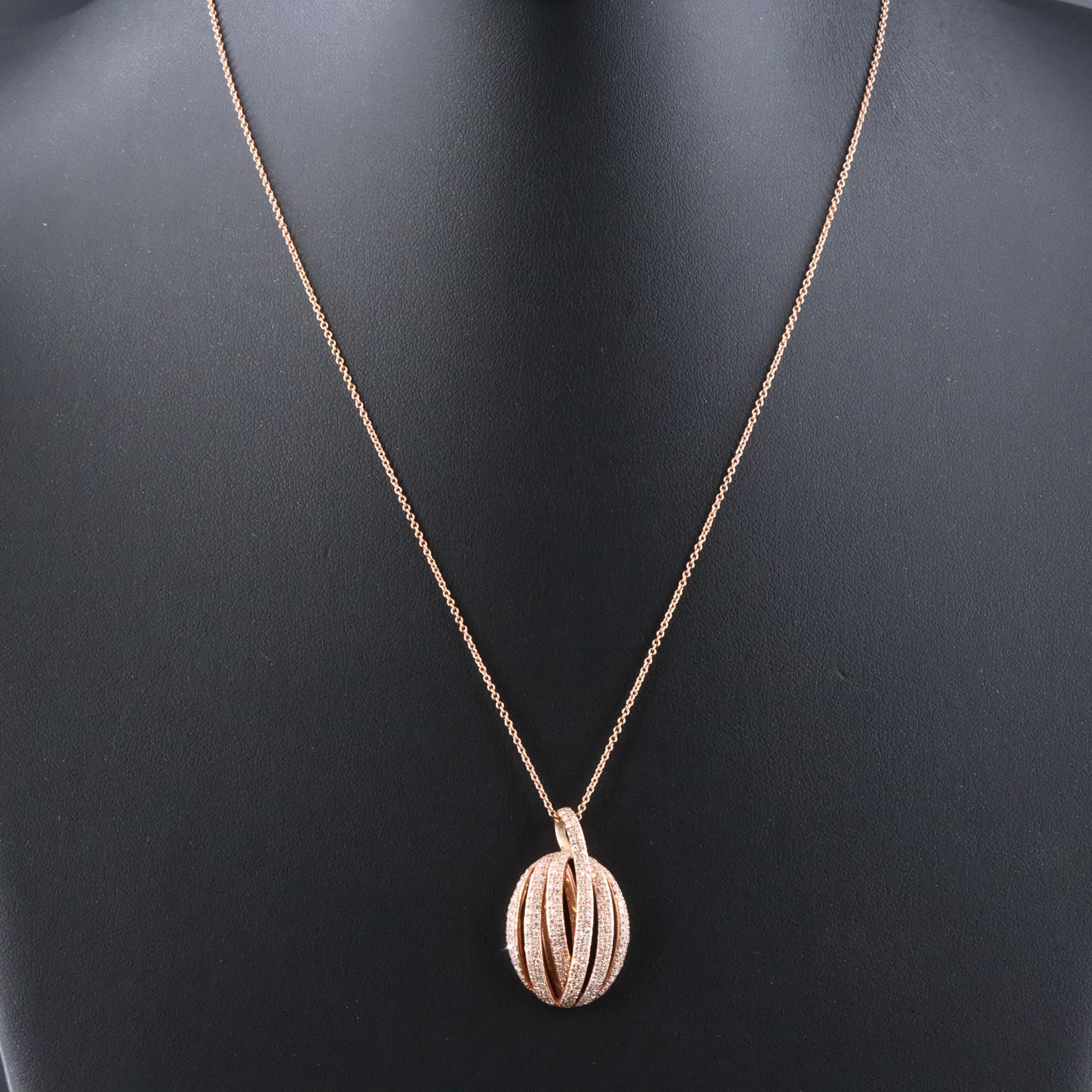 EFFY 14K Rose Gold 0.97 CTW Diamond Pendant Necklace