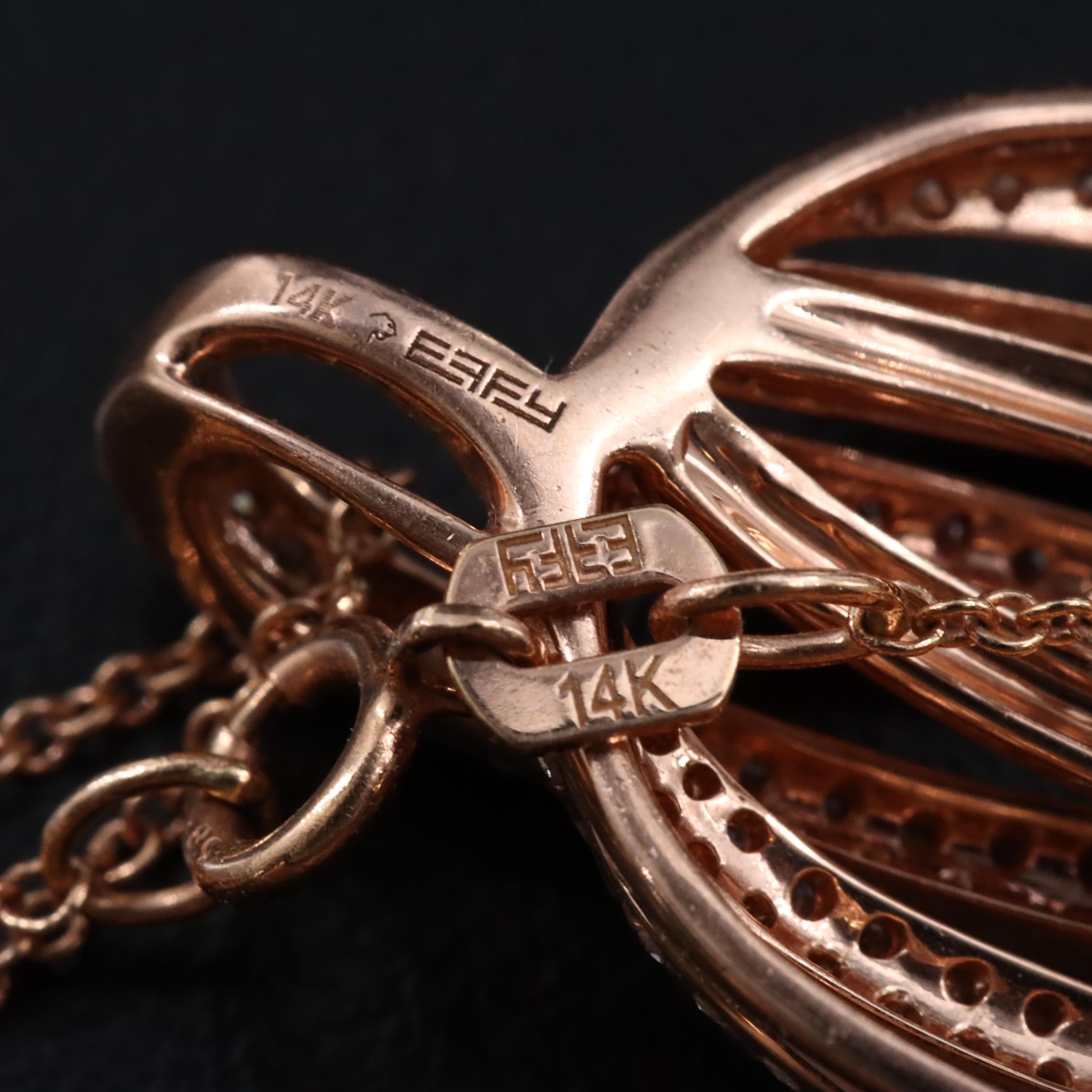 EFFY 14K Rose Gold 0.97 CTW Diamond Pendant Necklace